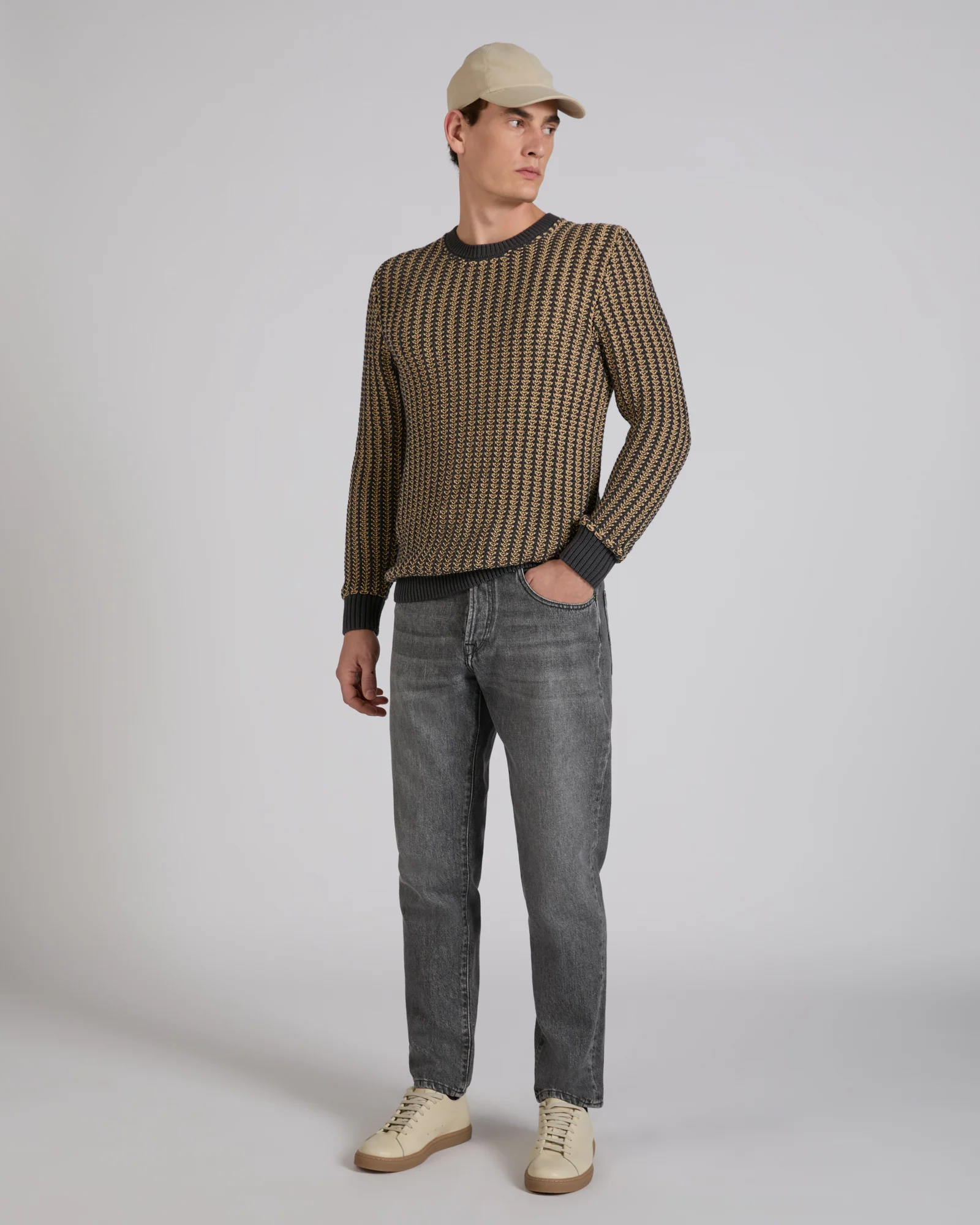 Slim fit cotton crew-neck jumper - Image 5