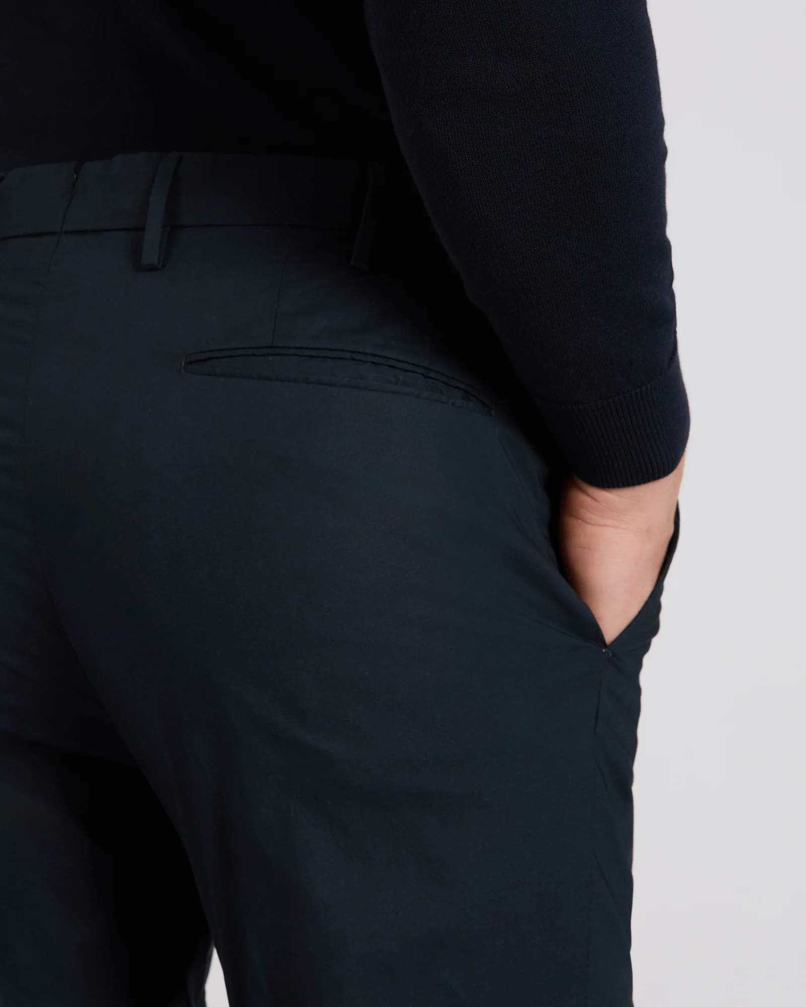 Slim fit cotton poplin trousers - Image 4