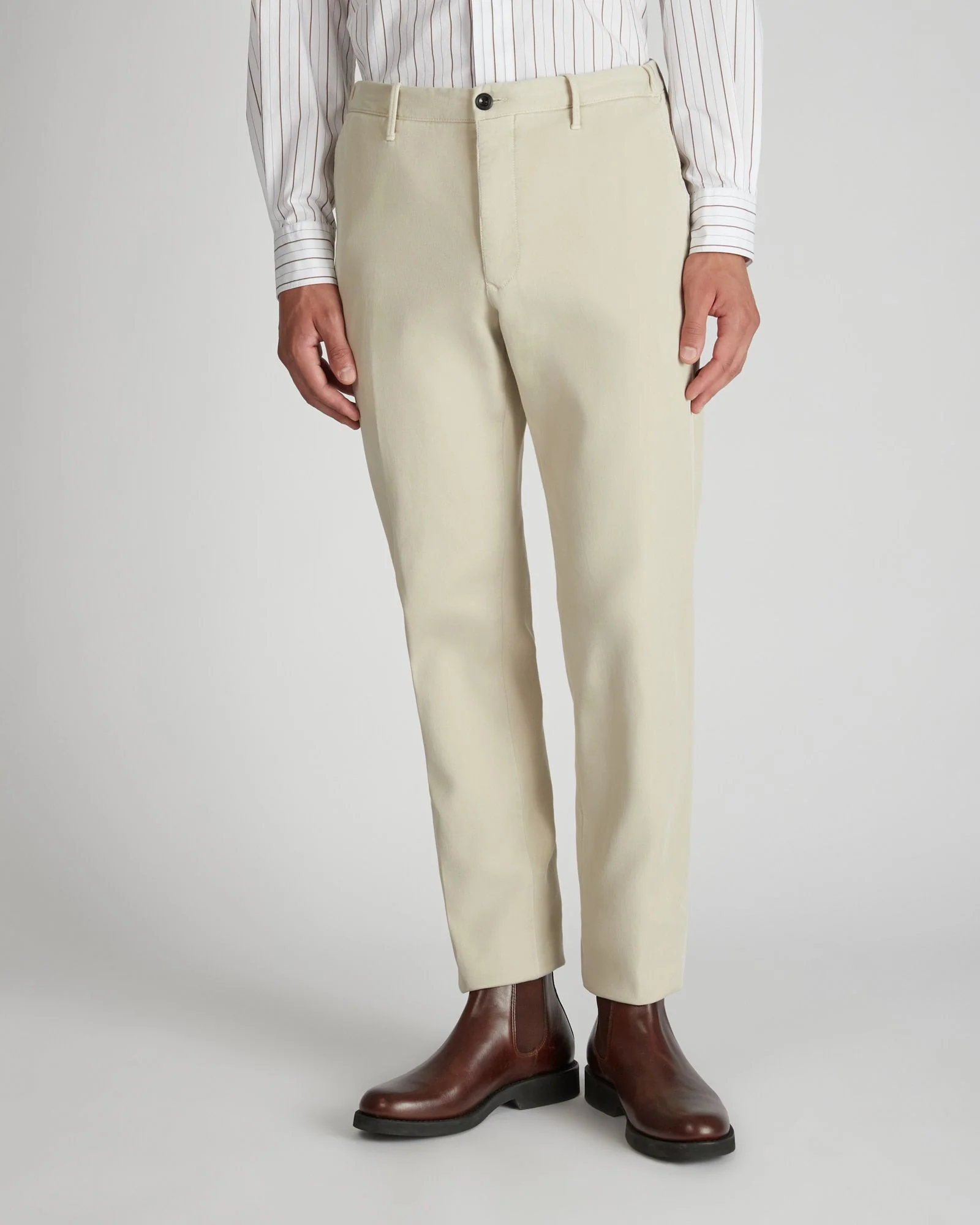 Slim fit cotton trousers - Image 2