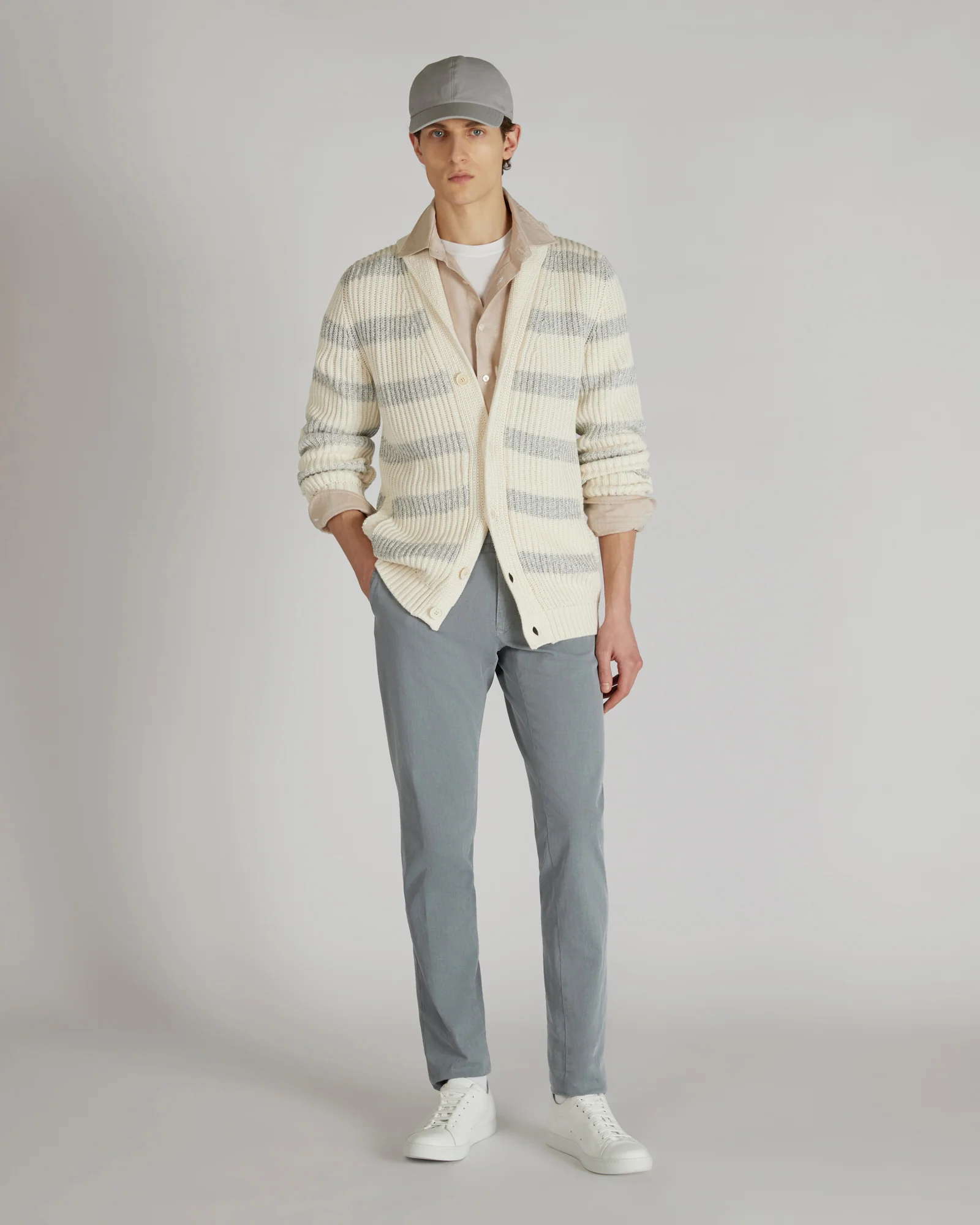 Slim-fit cotton twill trousers - Image 5