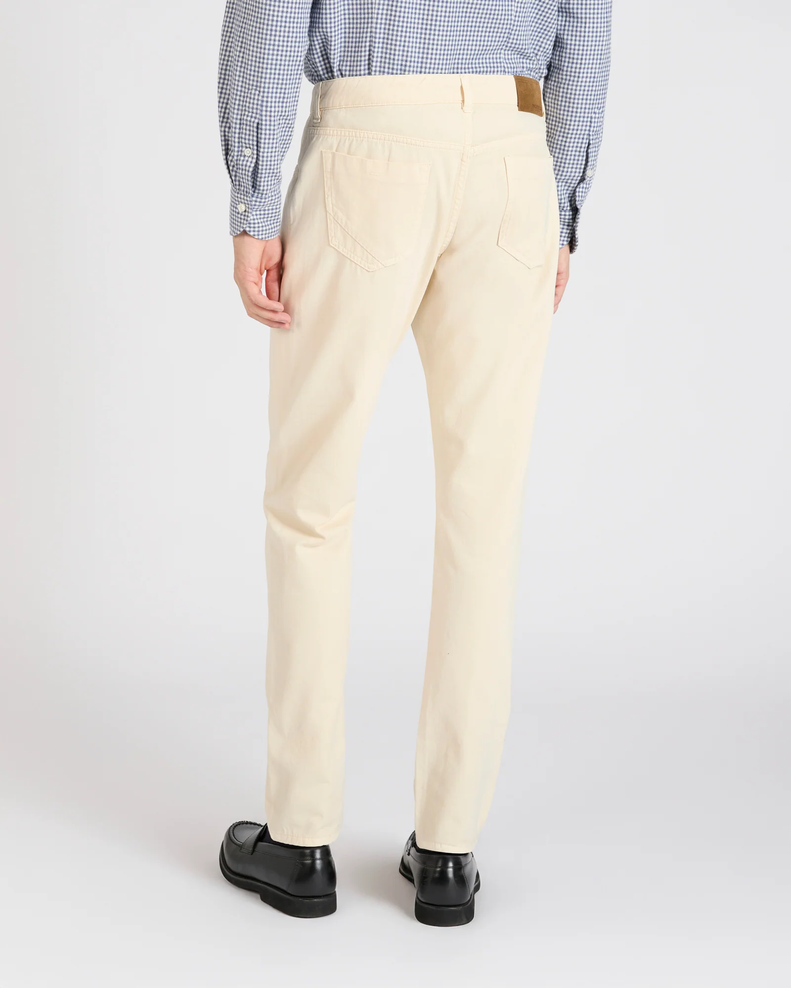 Slim-fit five-pocket trousers in cotton and cashmere - Image 3