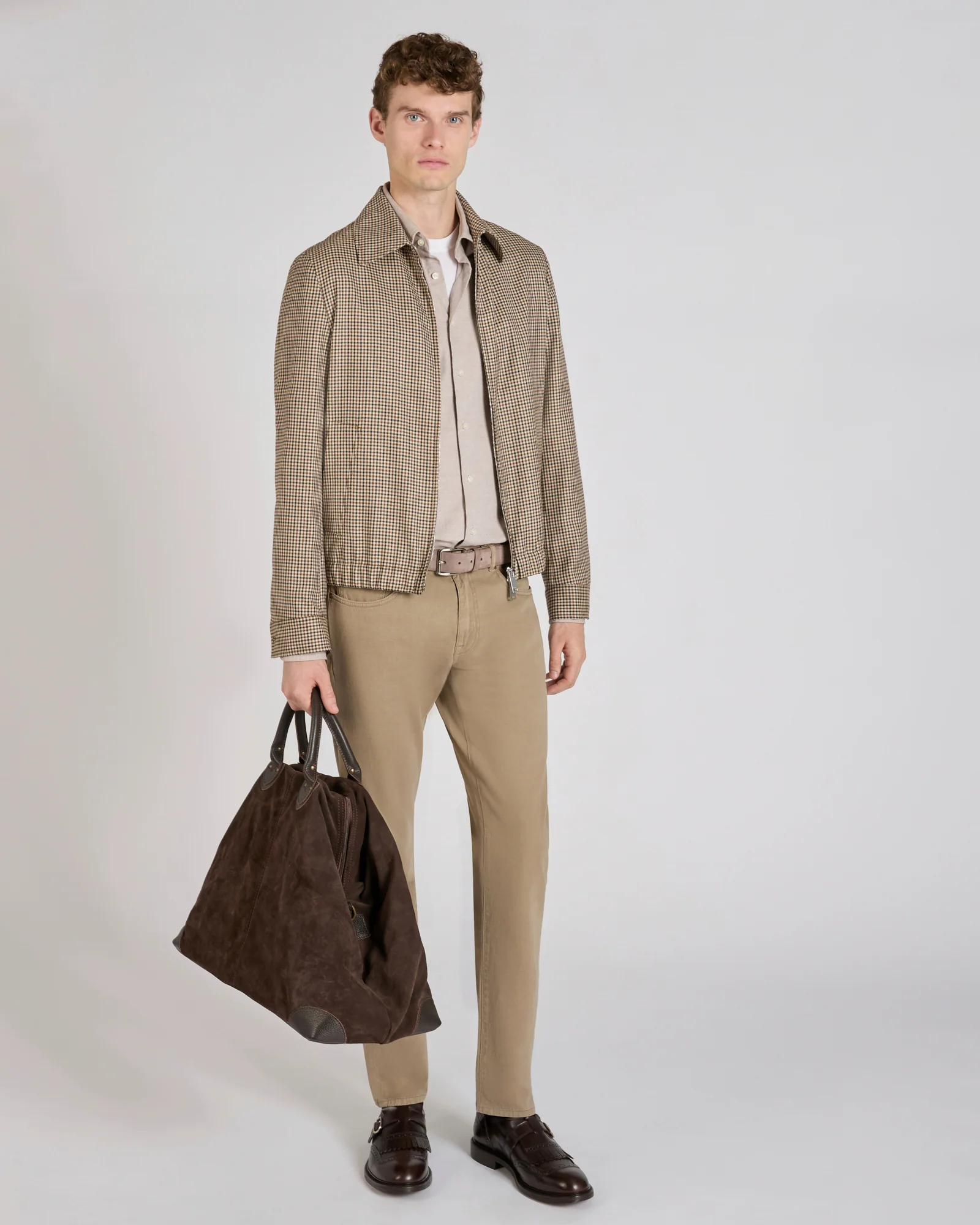Slim-fit five-pocket trousers in cotton and cashmere - Image 5