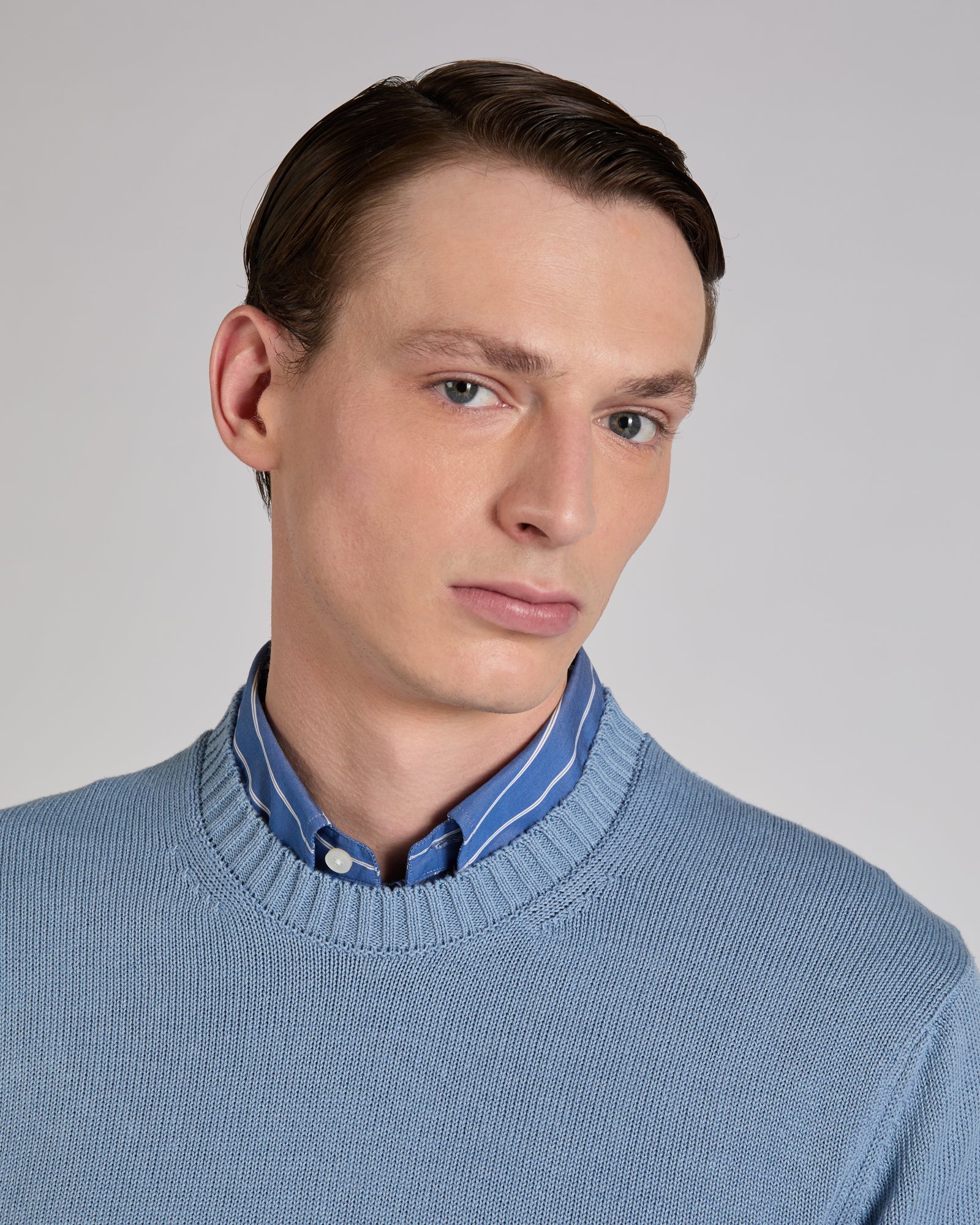 Slim fit linen and cotton crew-neck jumper - Image 4
