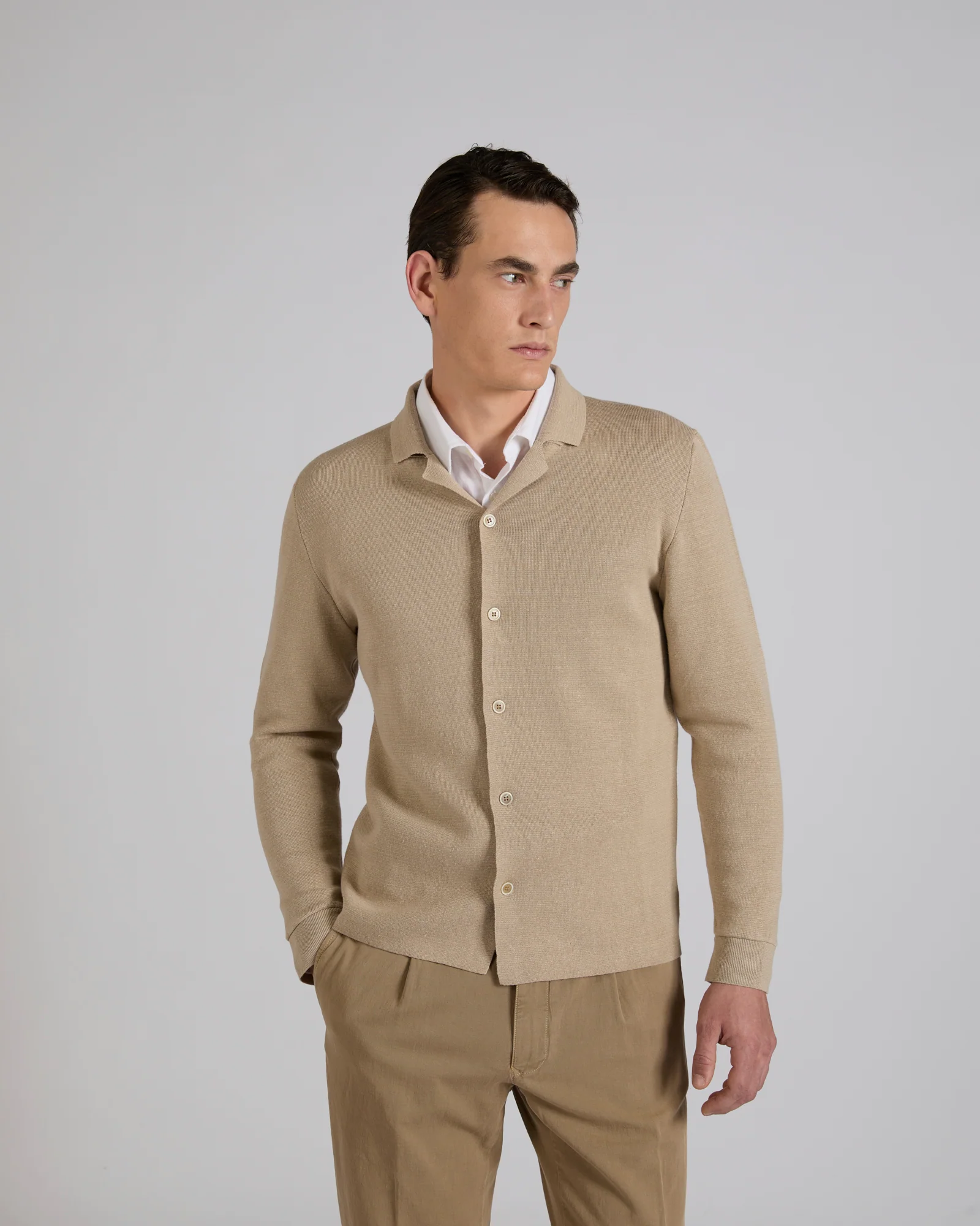 Slim fit linen and cotton jacket - Image 2