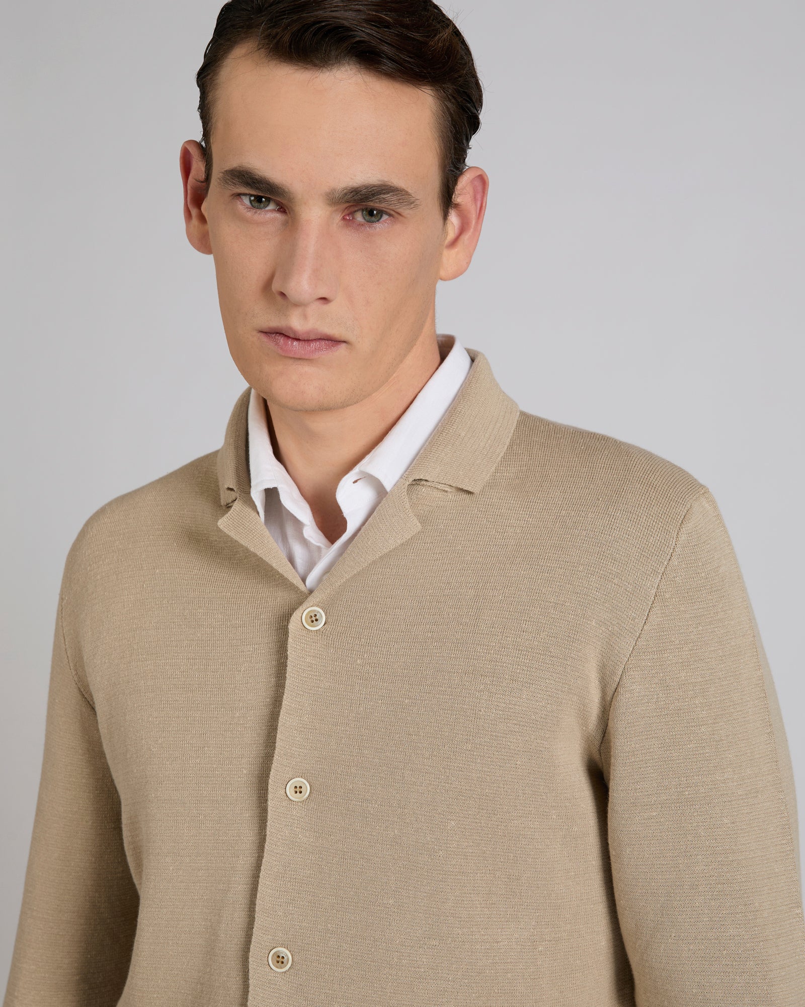 Slim fit linen and cotton jacket - Image 4
