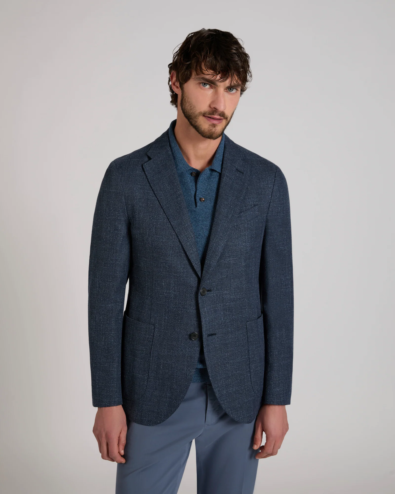Slim fit mélange effect cotton jacket - Image 2