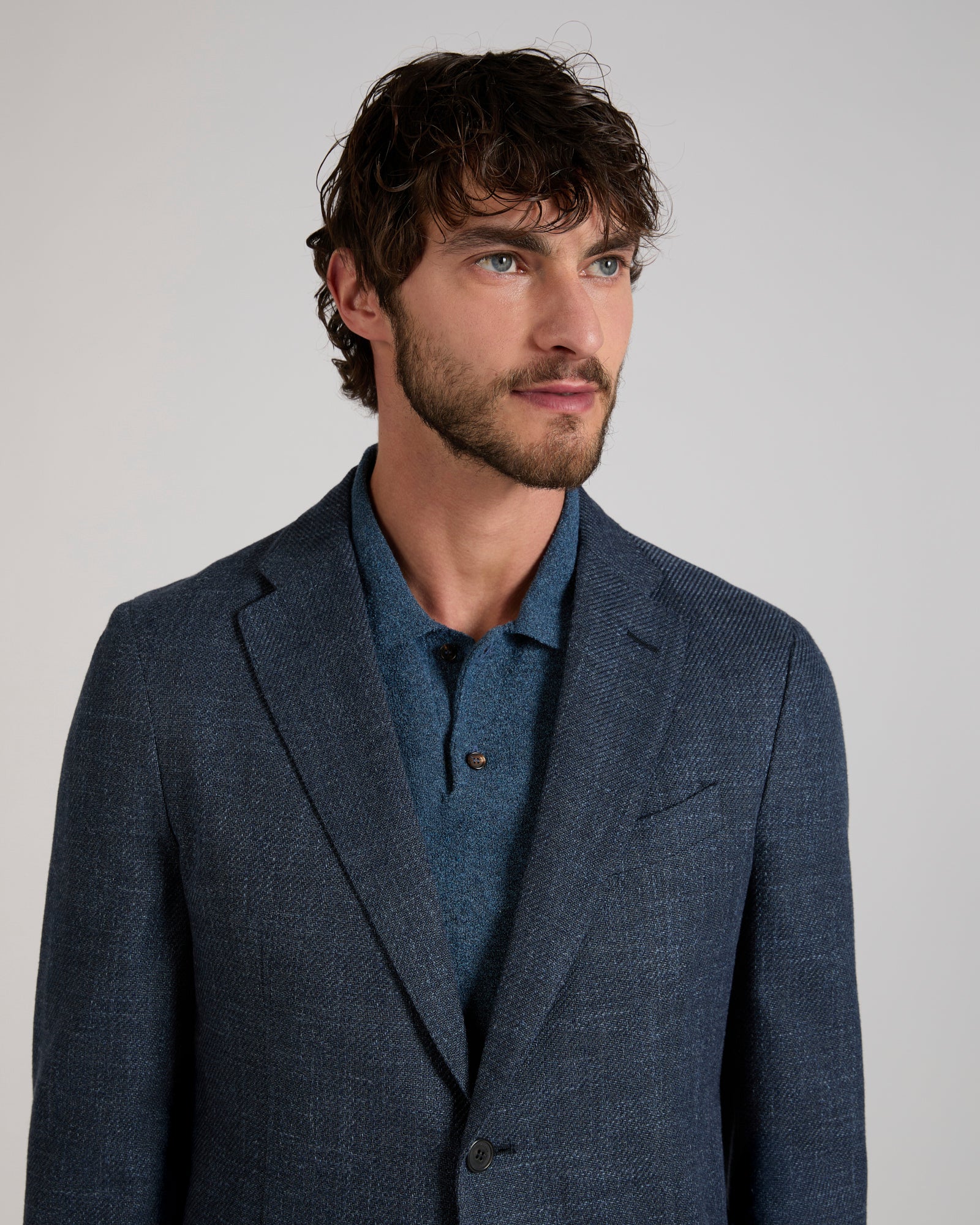 Slim fit mélange effect cotton jacket - Image 4