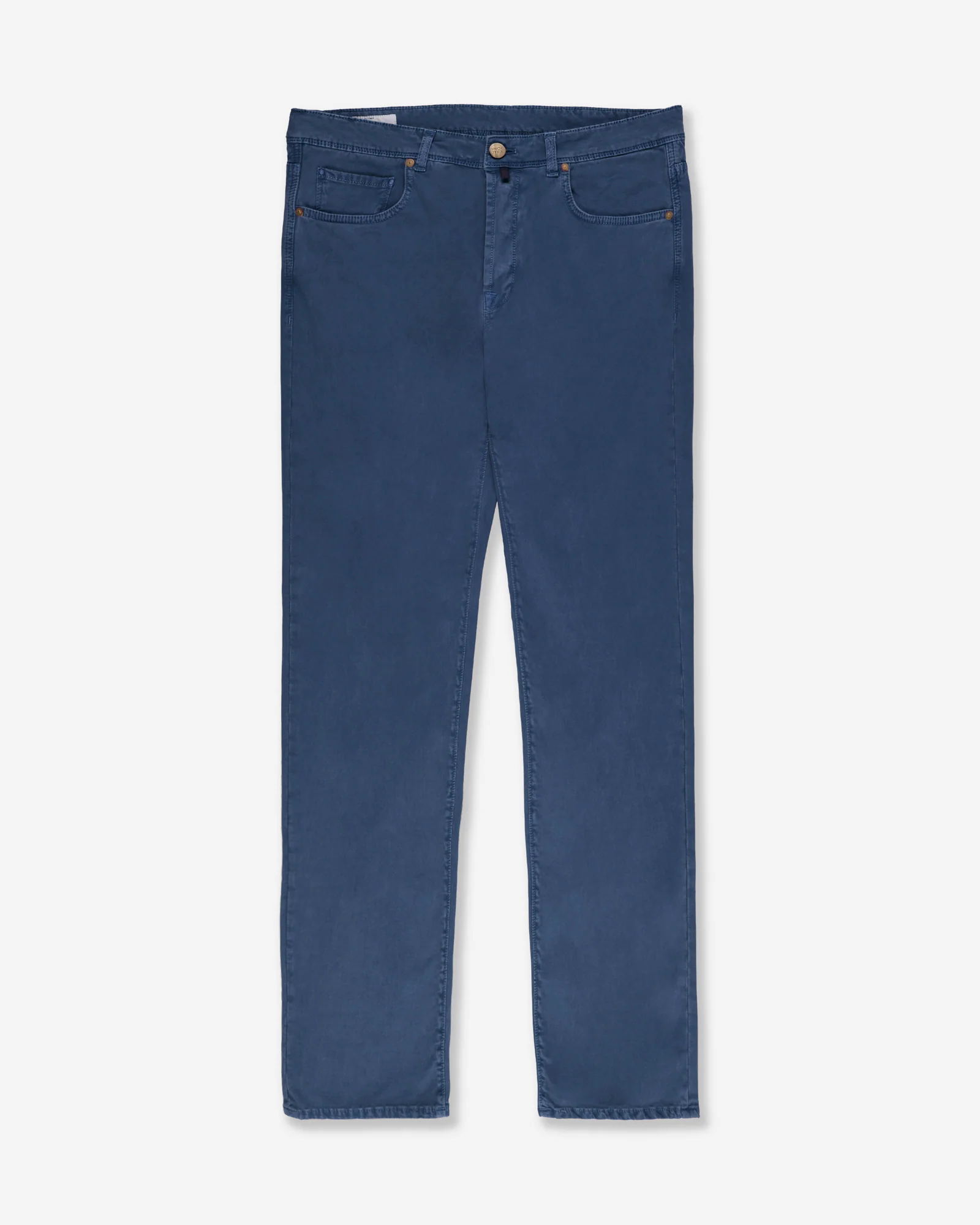 Slim fit stretch cotton tricot five-pocket trousers