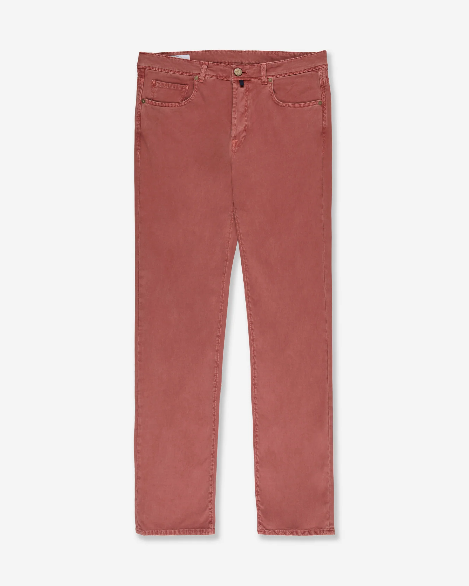 Slim fit stretch cotton tricot five-pocket trousers