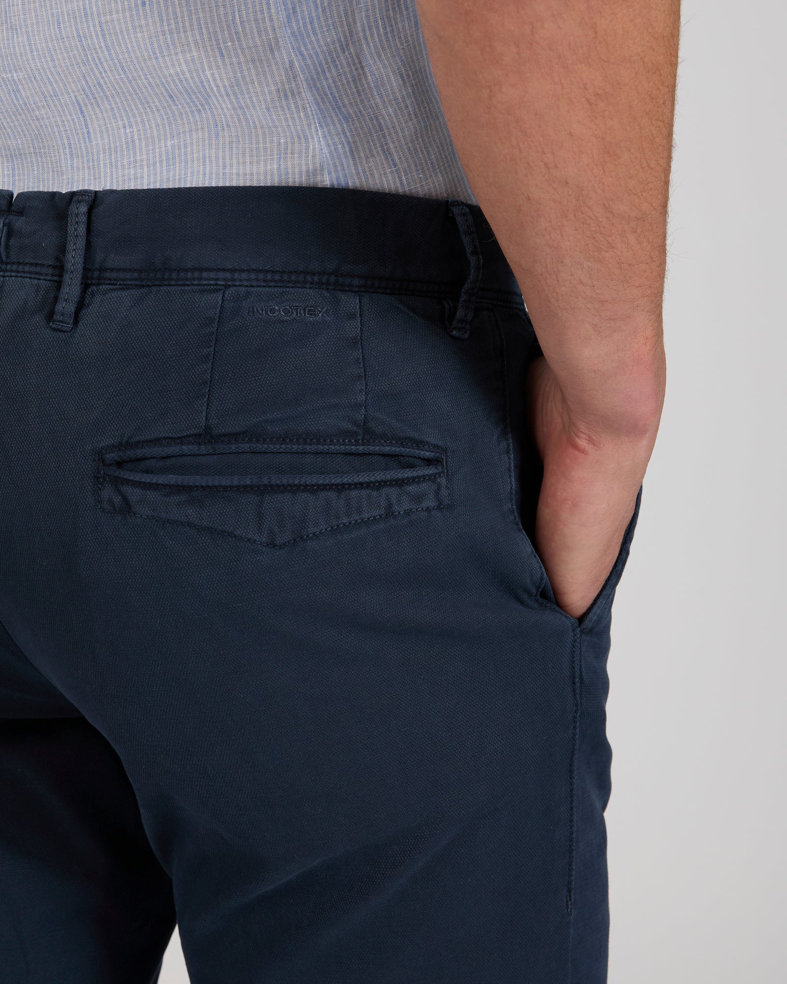 Slim fit stretch cotton trousers - Image 4