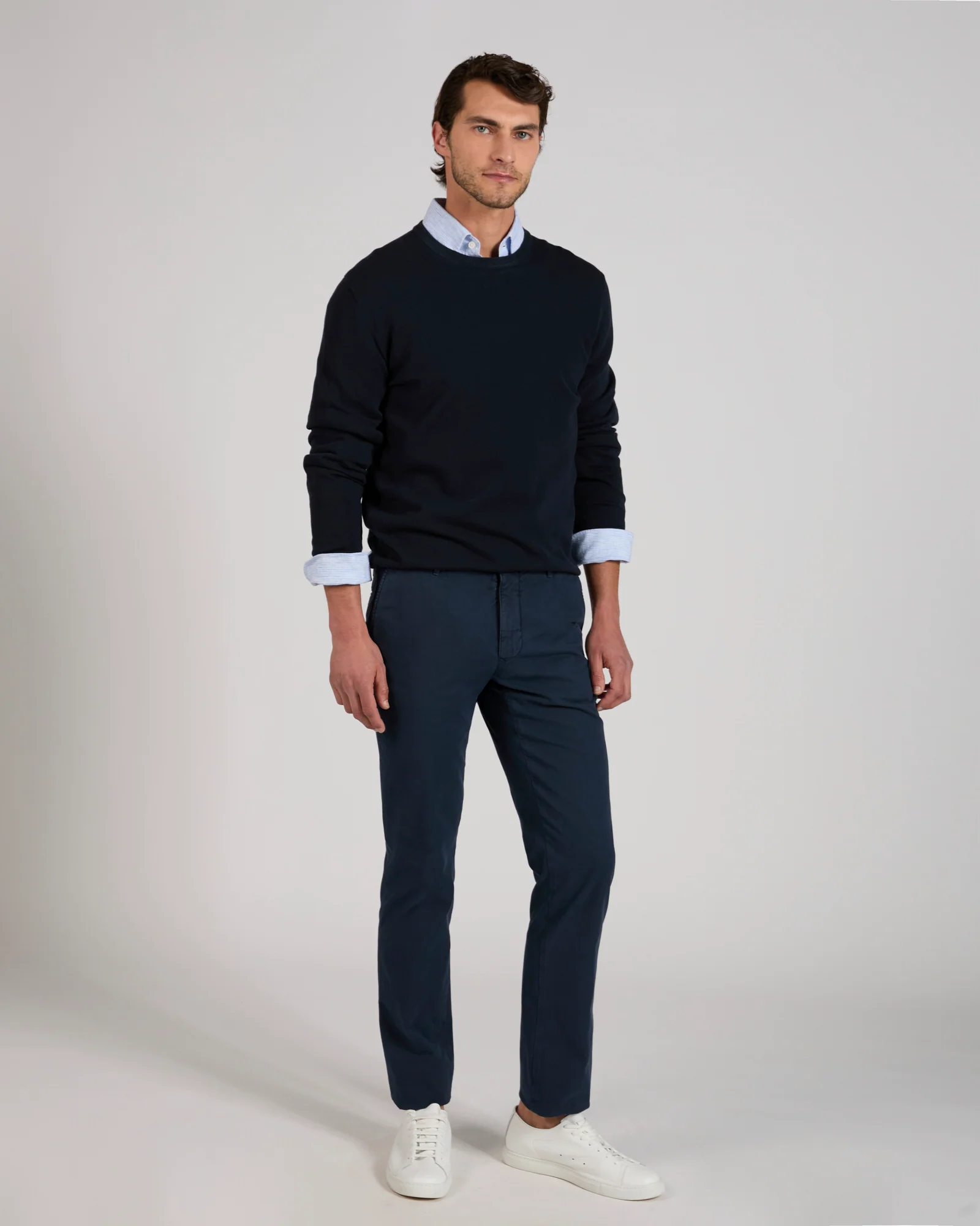 Slim fit stretch cotton trousers - Image 5