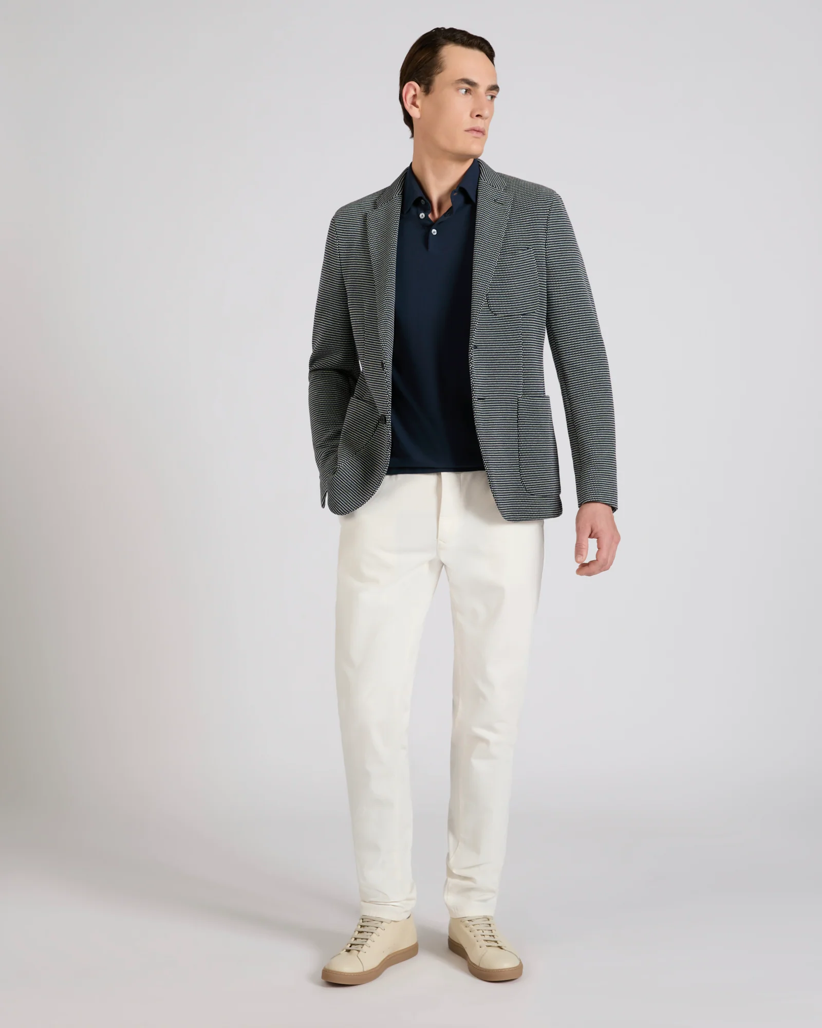 Slim fit stretch cotton trousers - Image 5