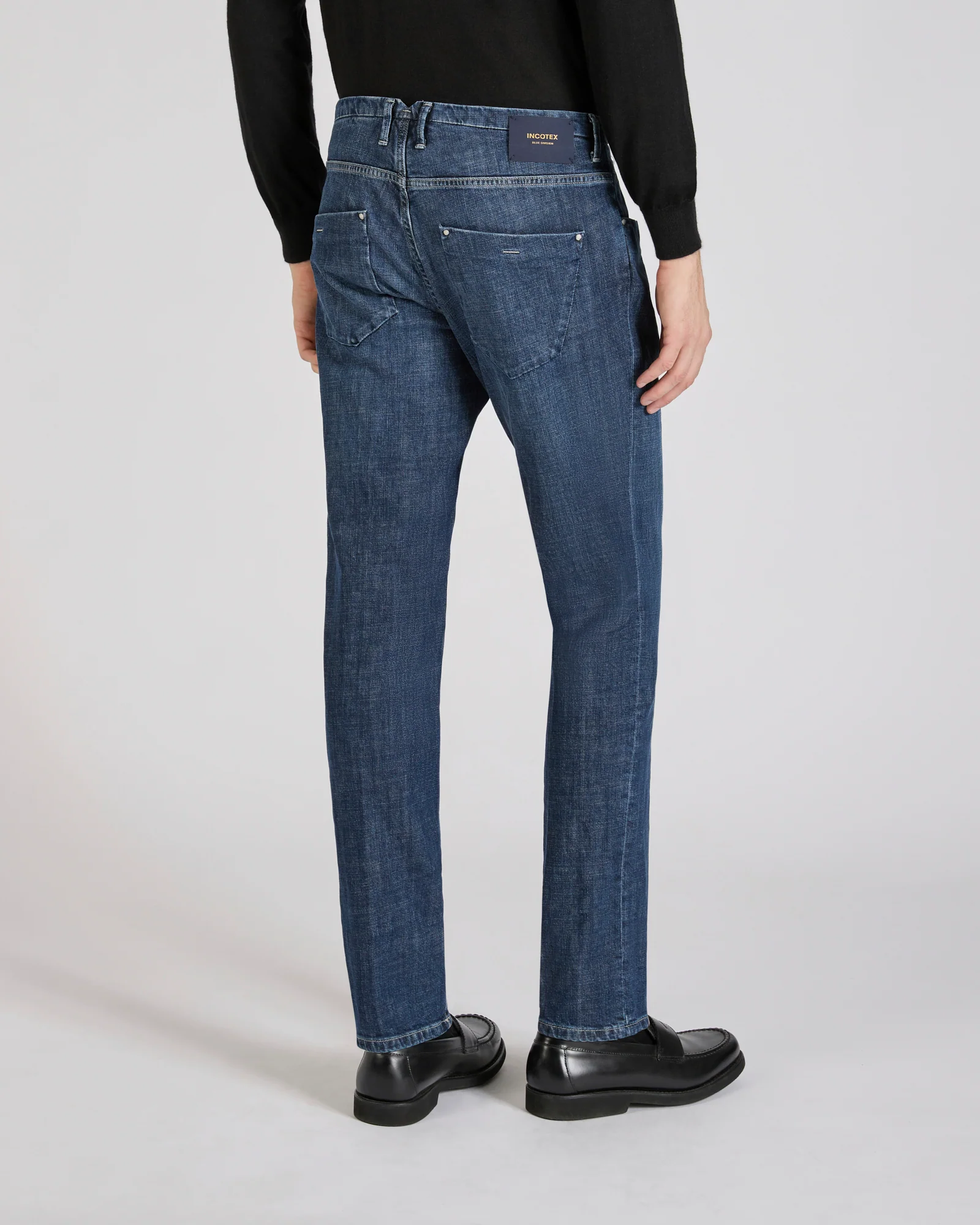 Slim fit tailored trousers in stretch denim - Image 3