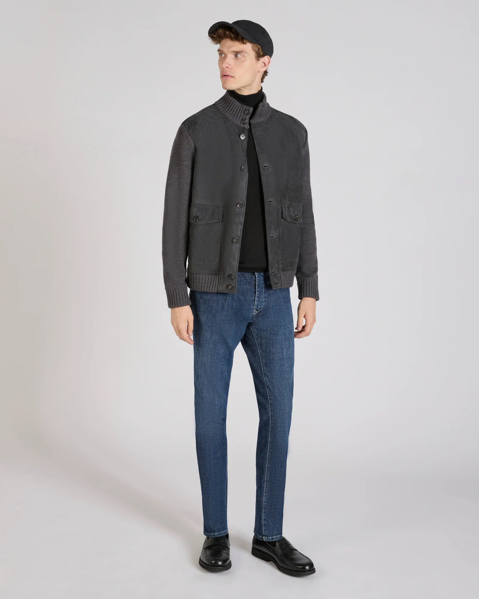 Slim fit tailored trousers in stretch denim - Image 5