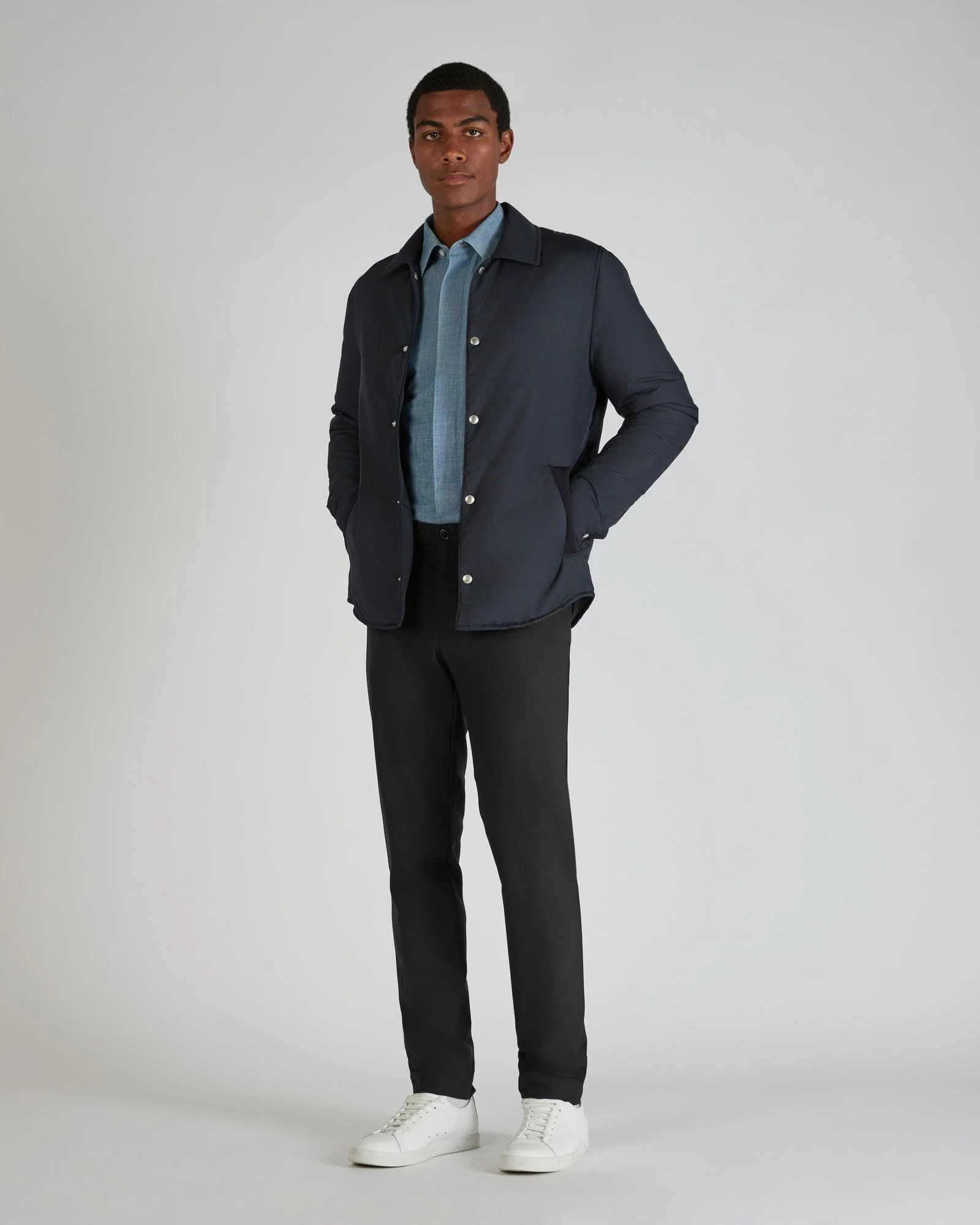 Slim fit technical fabric trousers - Image 5