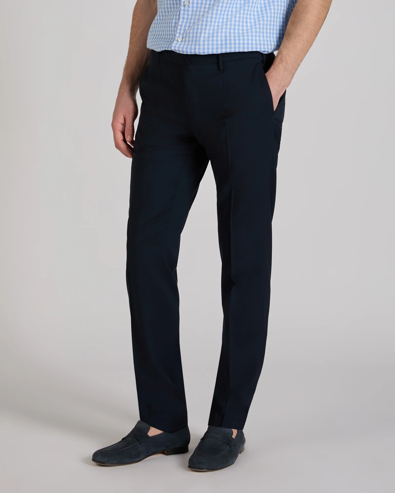 Slim fit tropical wool trousers - Image 2