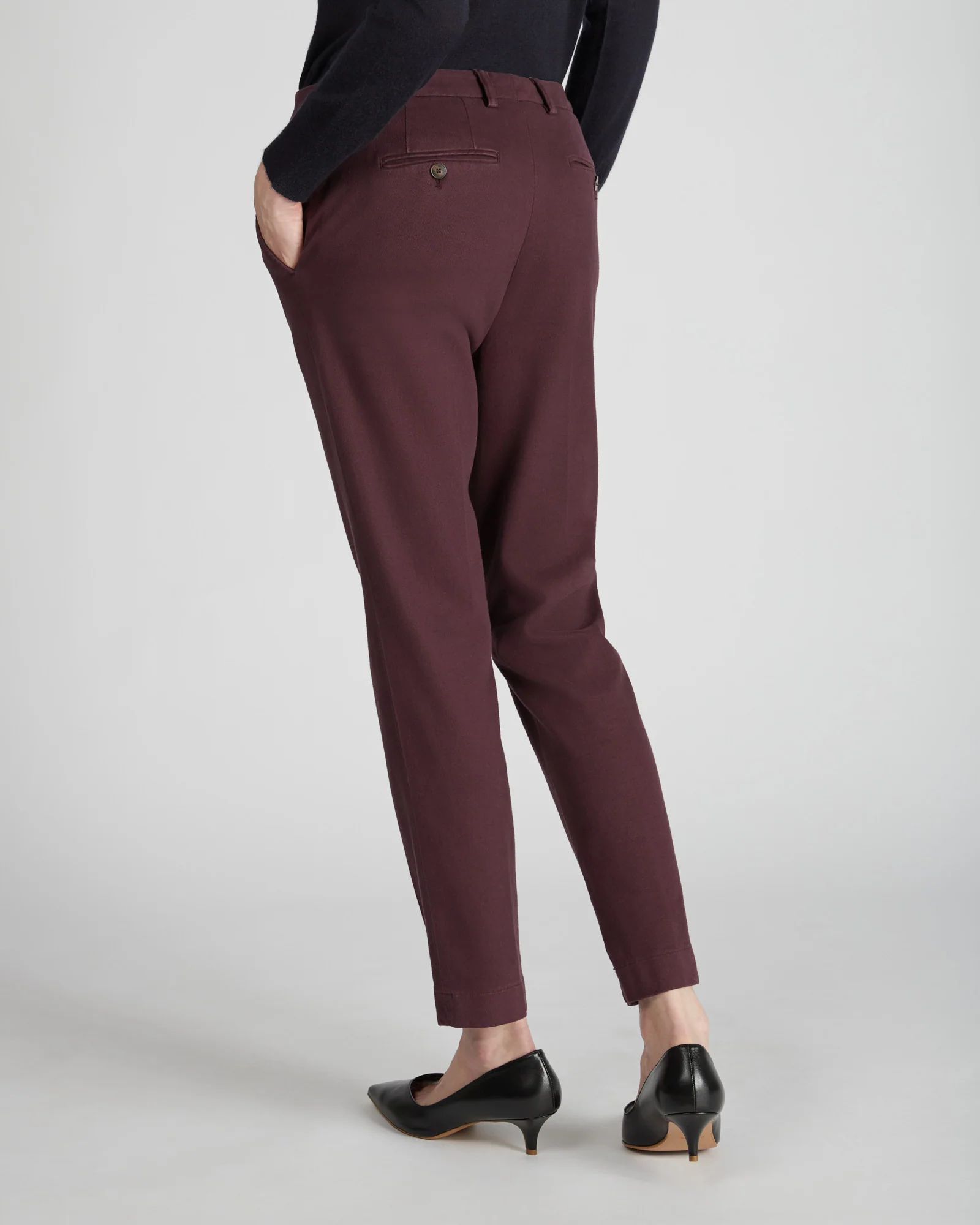Slim fit trousers in stretch cotton drill - Image 3