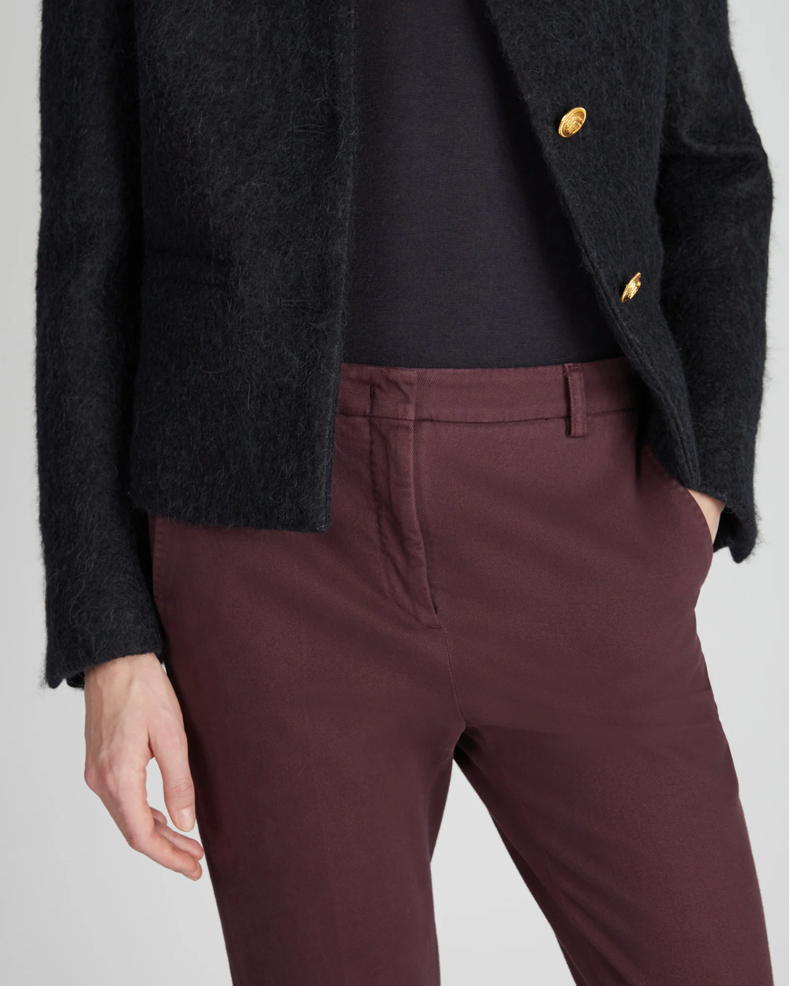 Slim fit trousers in stretch cotton drill - Image 4