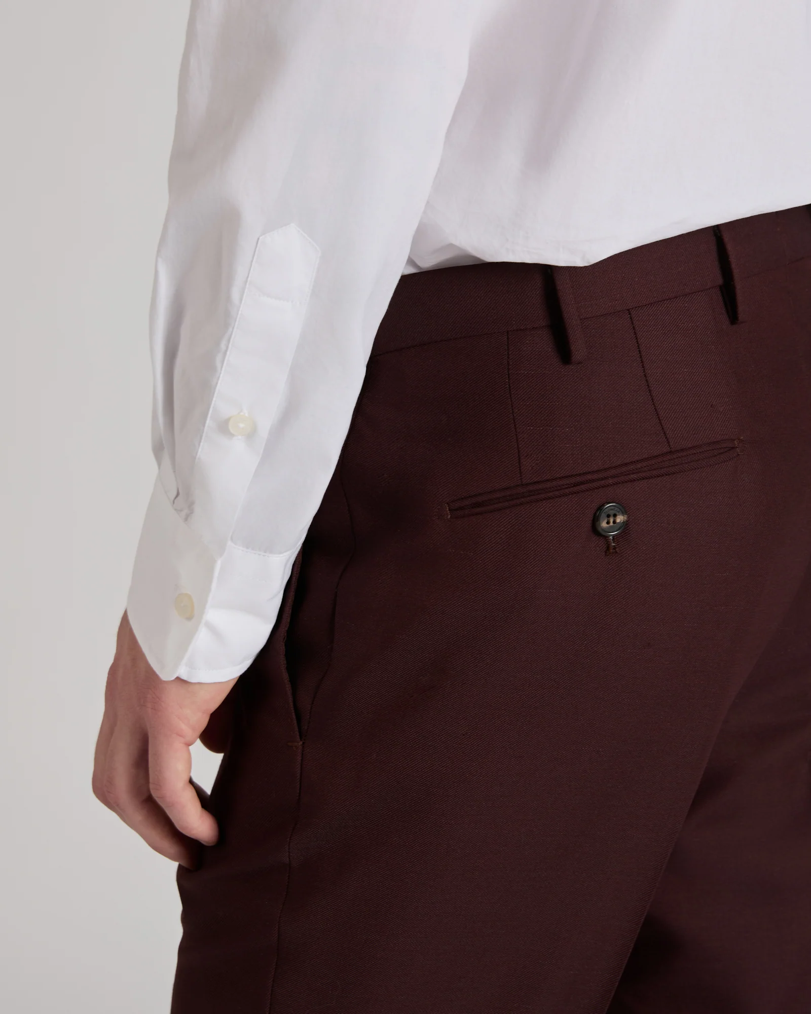 Slim fit virgin wool and mohair twill trousers - Image 4
