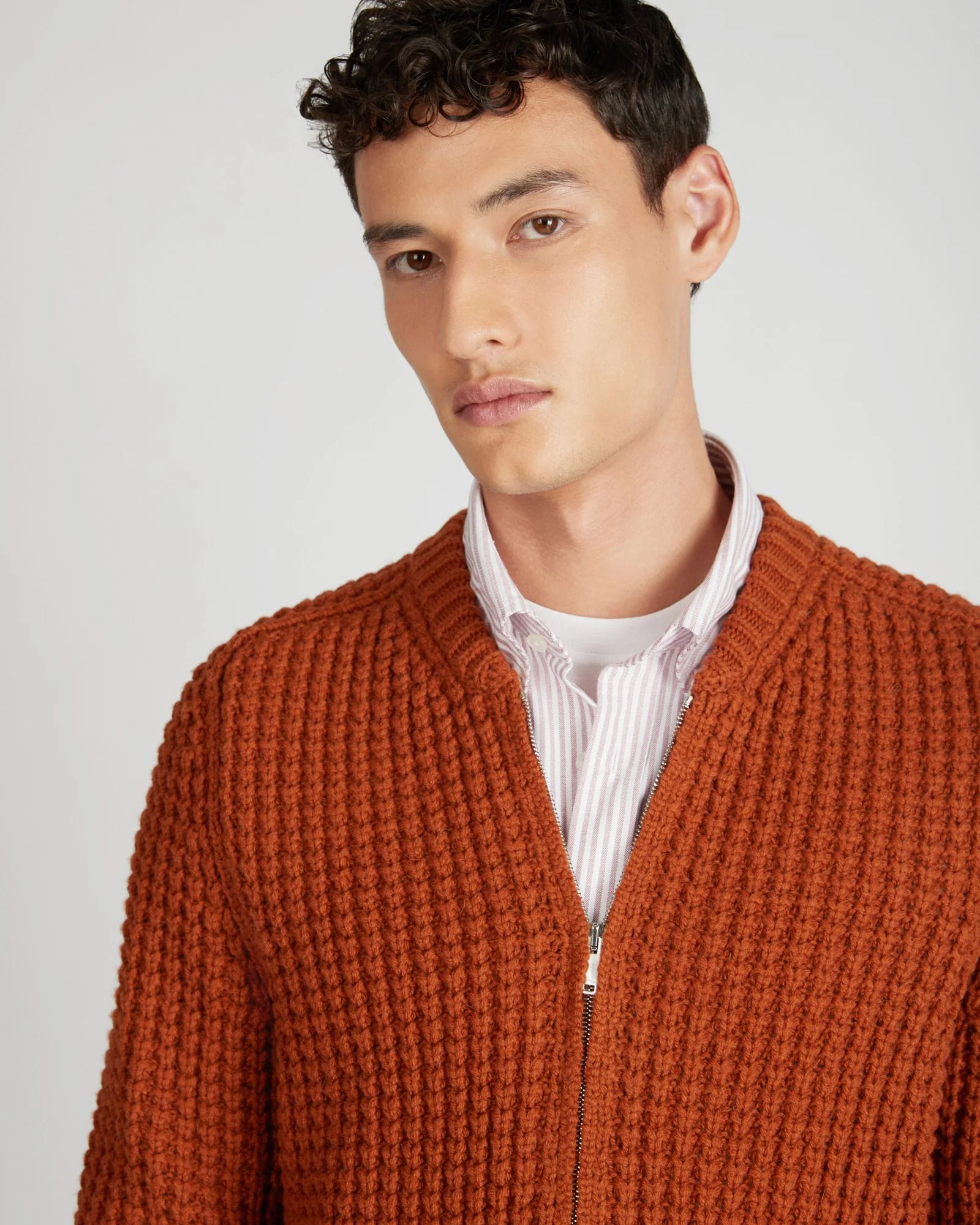 Slim fit wool and alpaca bomber jacket - Image 4