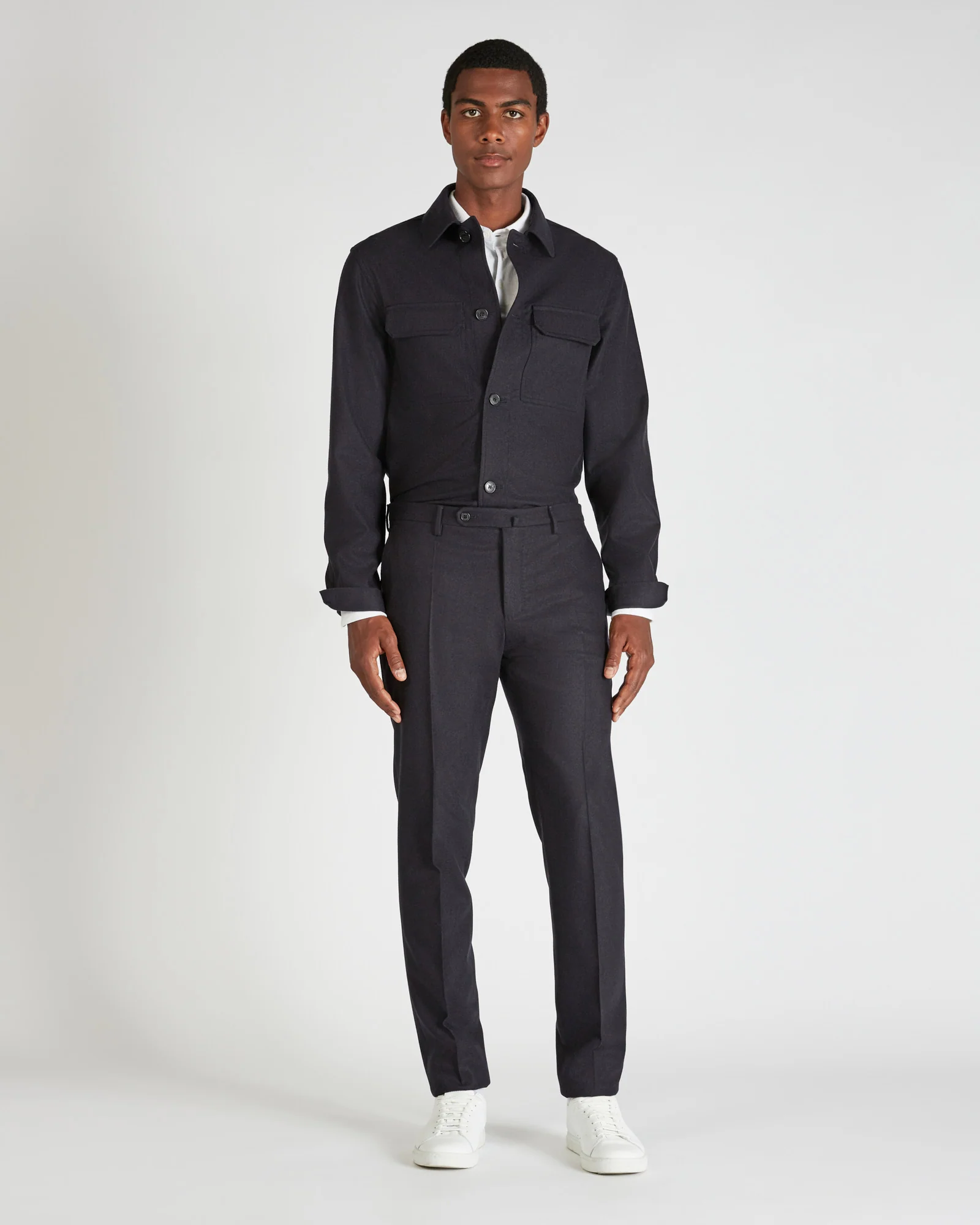 Slim fit wool and cashmere flannel trousers - Image 5