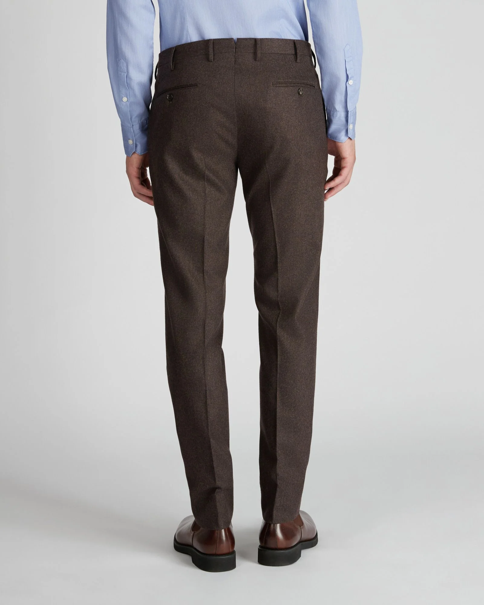 Slim fit wool and cashmere flannel trousers - Image 3