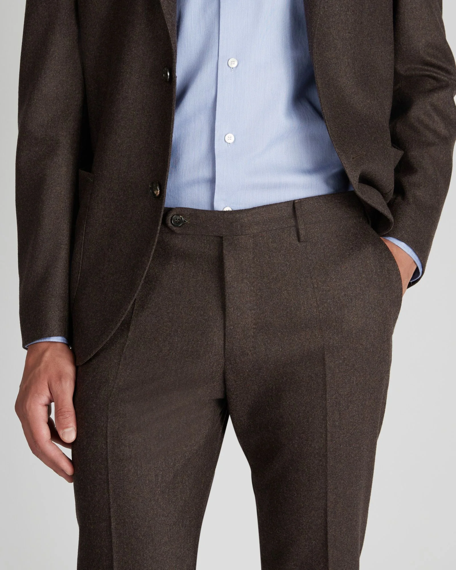 Slim fit wool and cashmere flannel trousers - Image 4