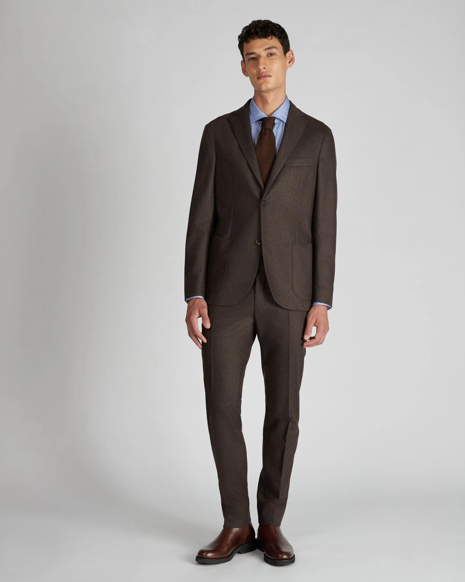 Slim fit wool and cashmere flannel trousers - Image 5