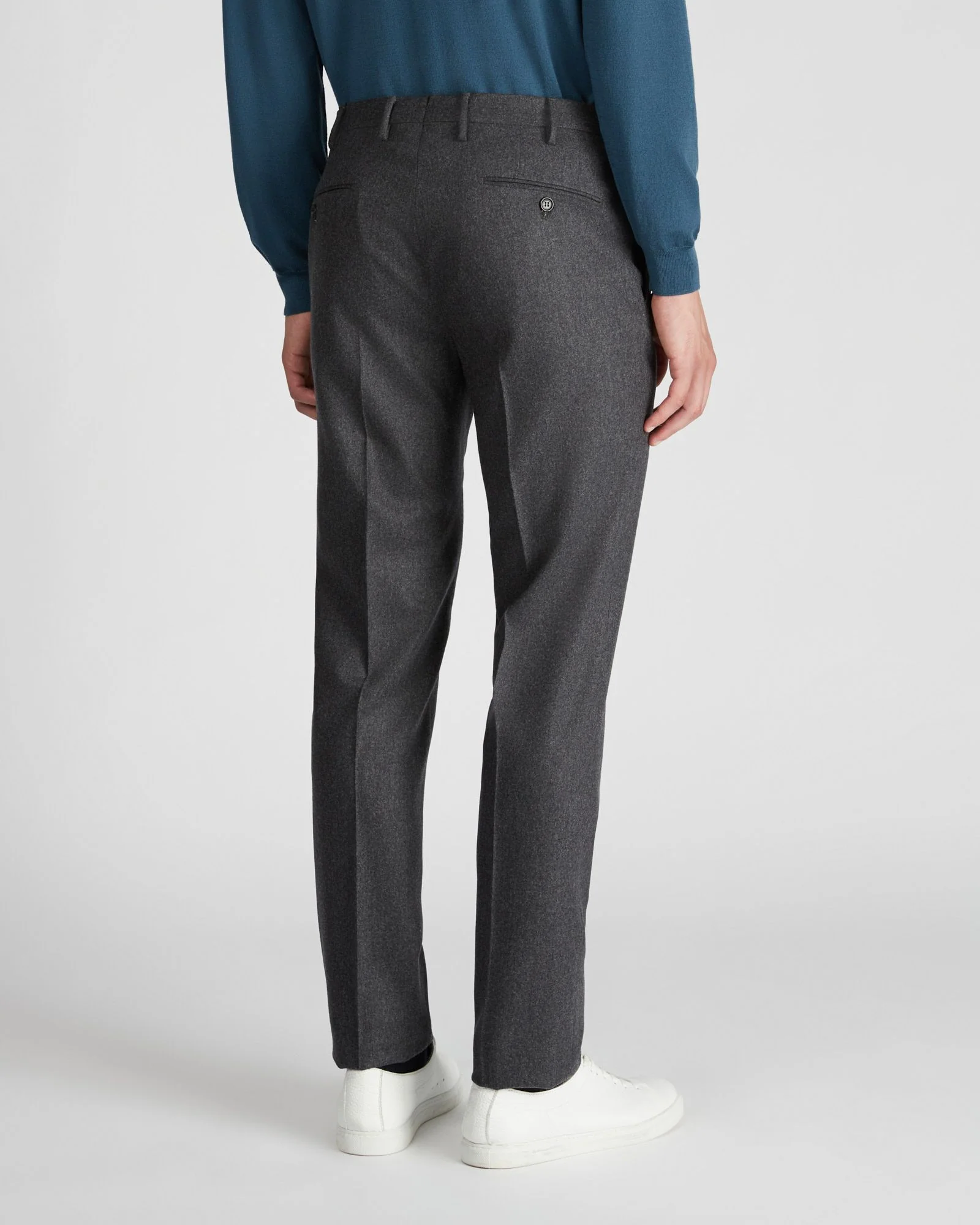 Slim fit wool and cashmere flannel trousers - Image 3
