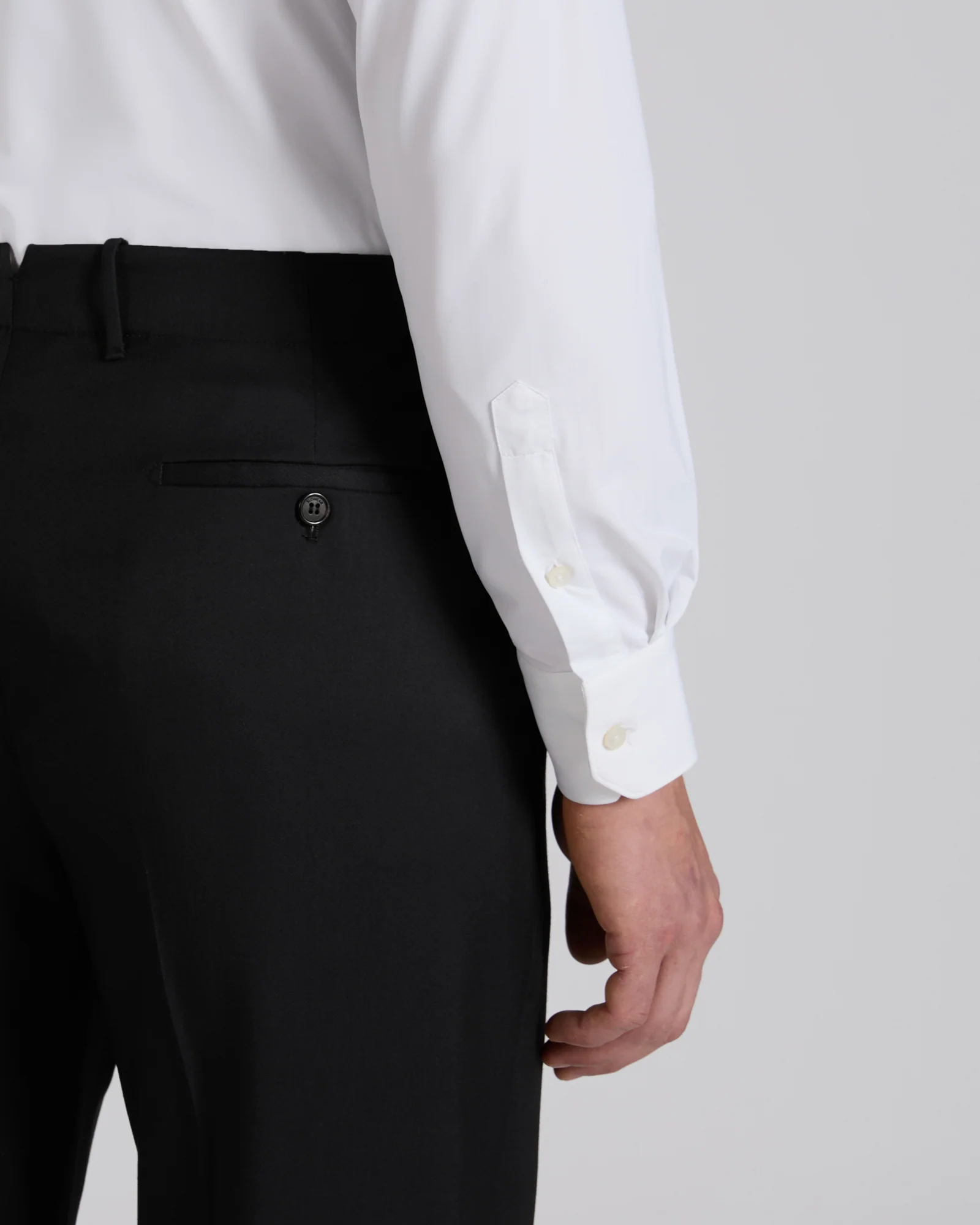 Straight fit wool and silk twill trousers - Image 4