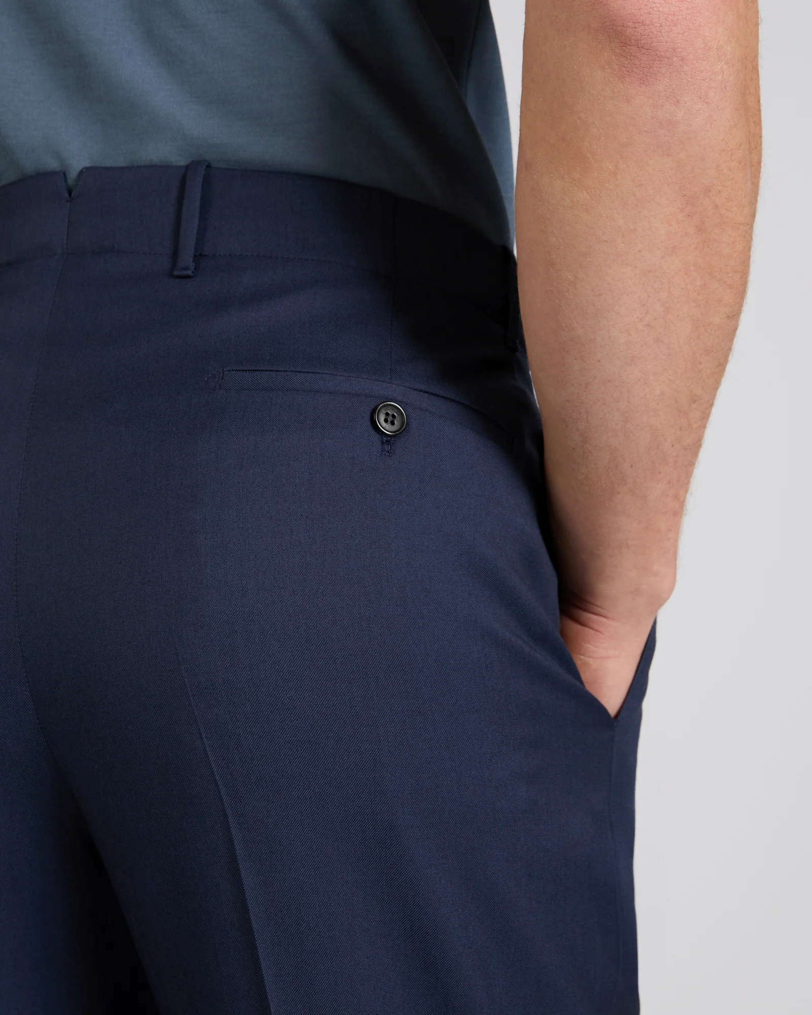 Straight fit wool and silk twill trousers - Image 4