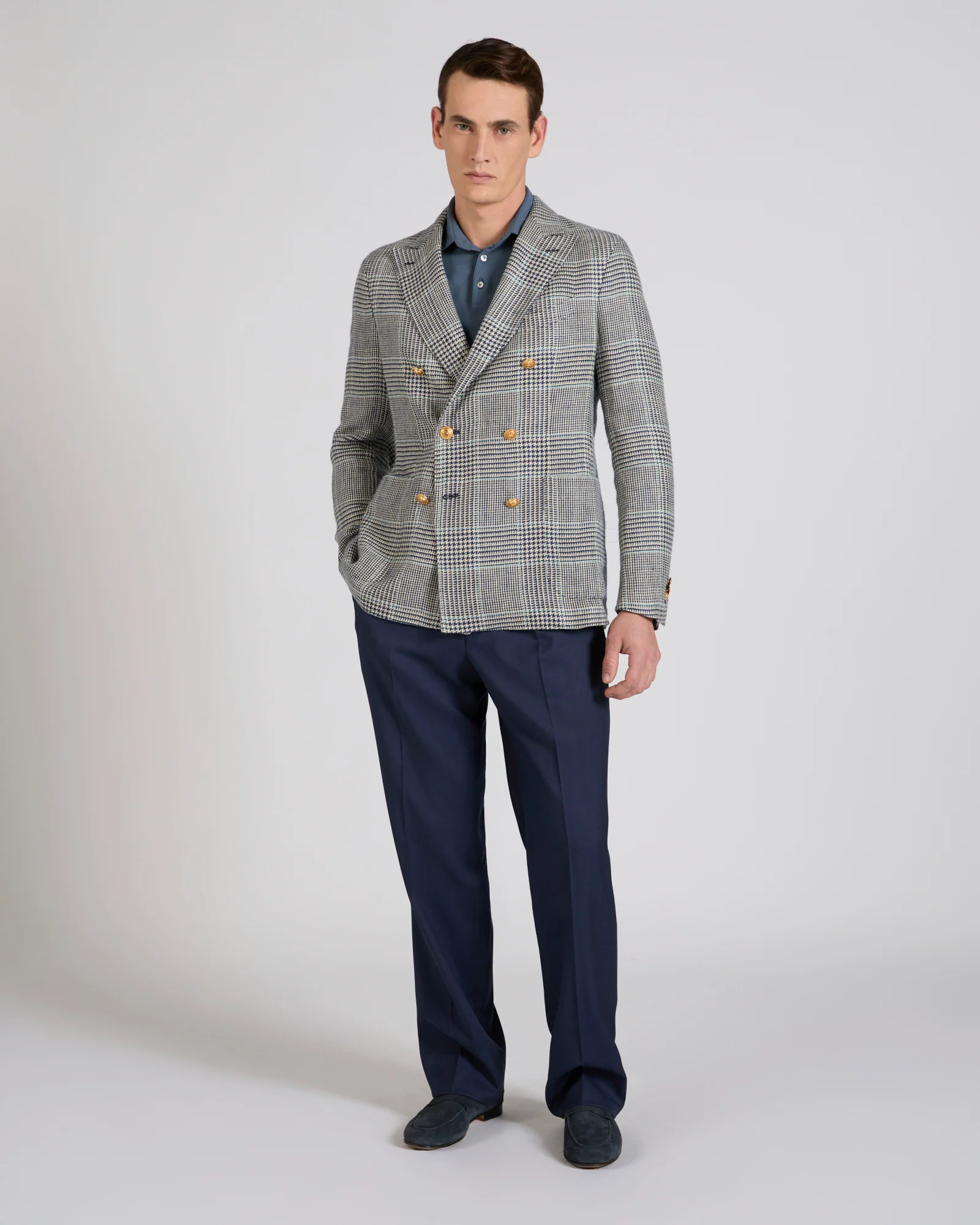 Straight fit wool and silk twill trousers - Image 5