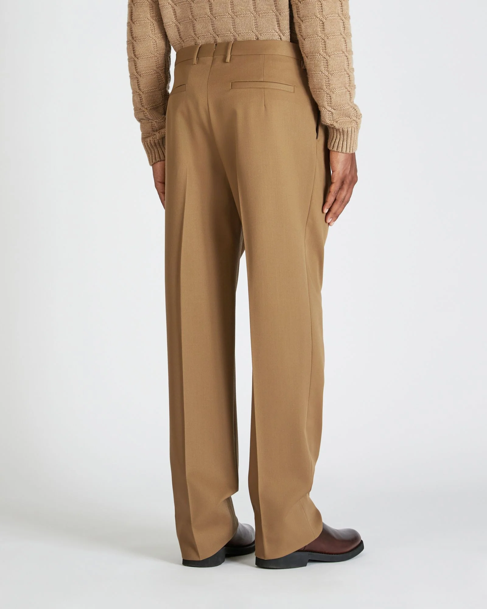Relaxed fit wool gabardine trousers - Image 3