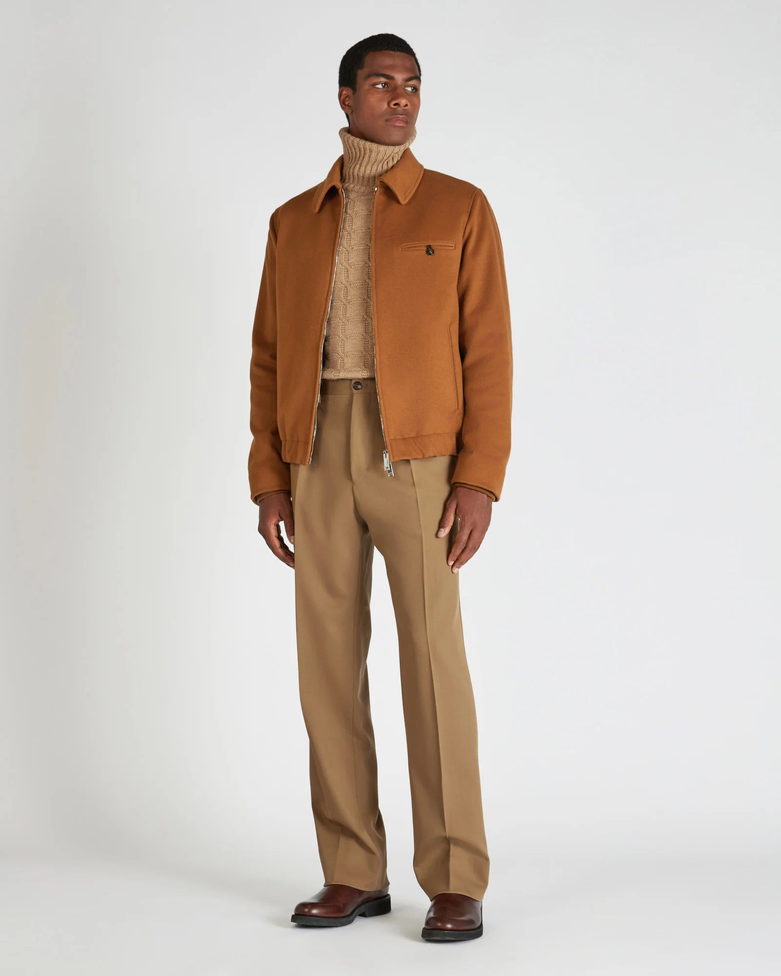 Relaxed fit wool gabardine trousers - Image 5