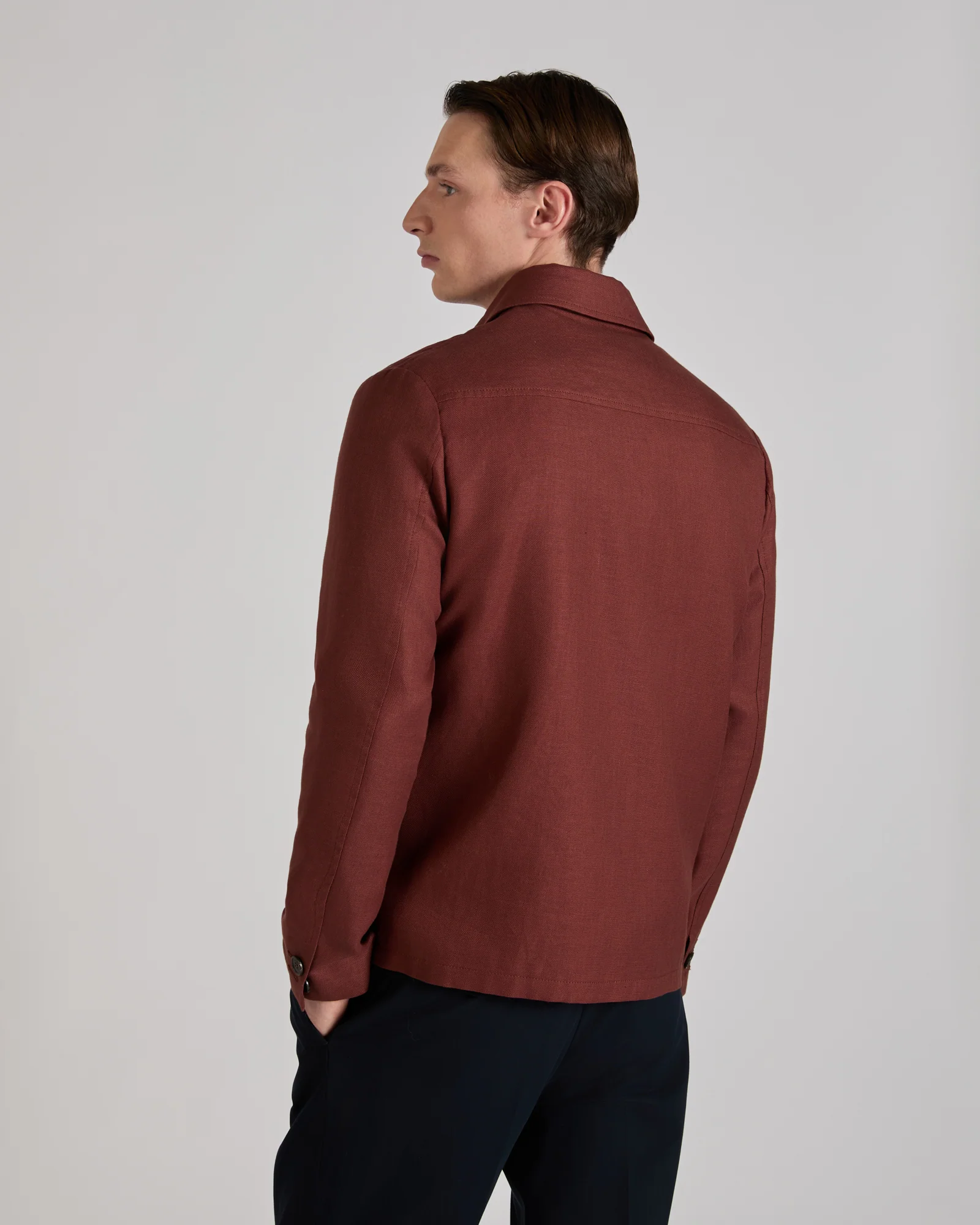 Stretch cotton and linen panama blouson jacket - Image 3