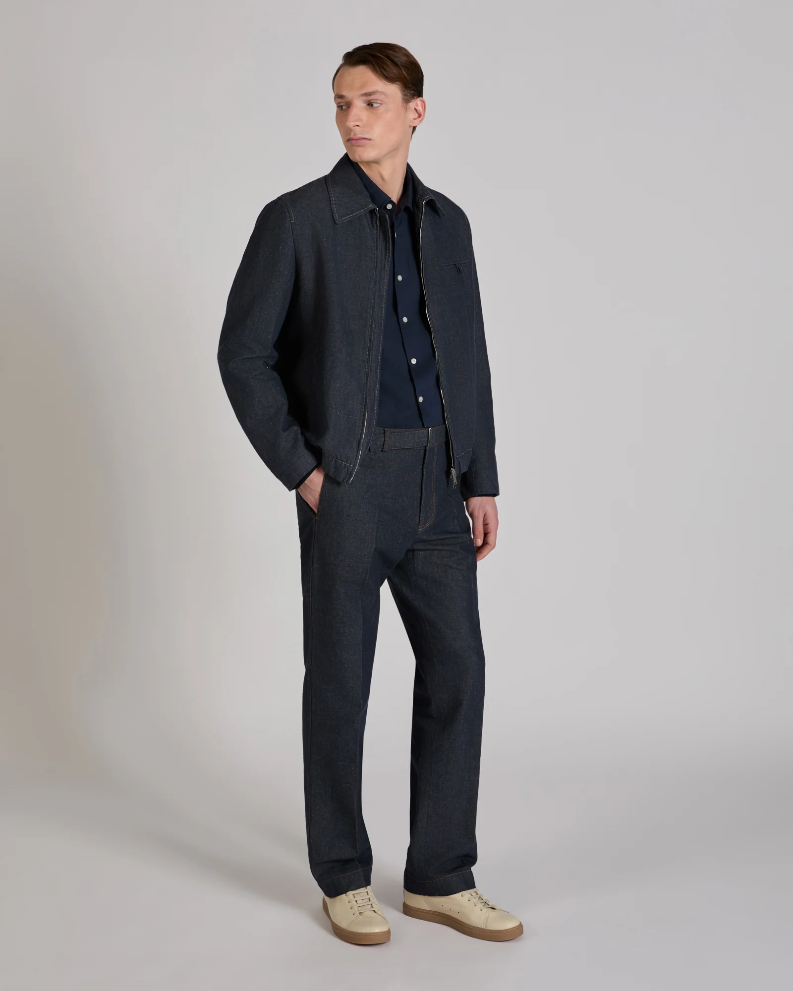 Stretch cotton and linen Primo bomber jacket - Image 5