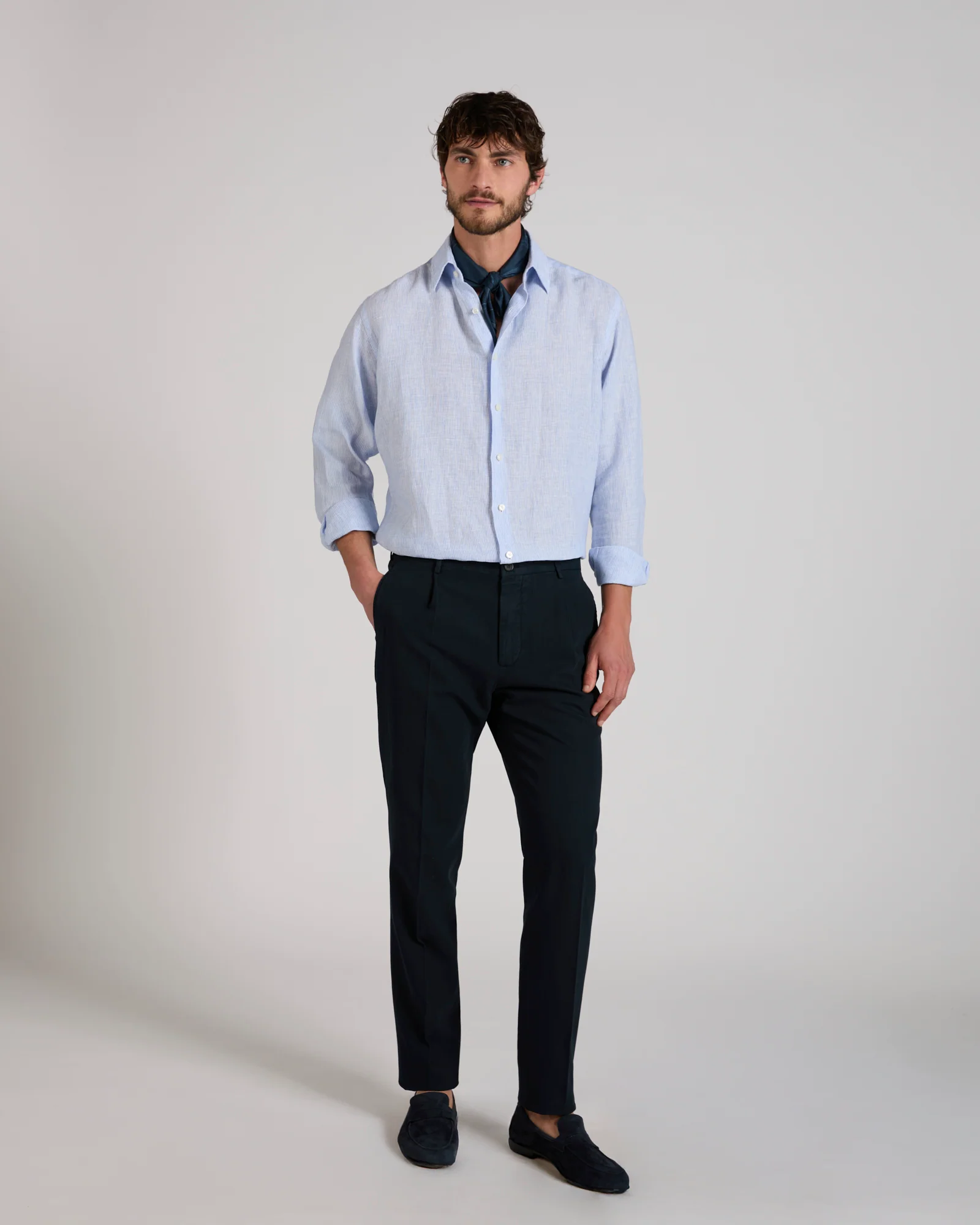 Tapered fit Chinolino ice crĂȘpe trousers - Image 5