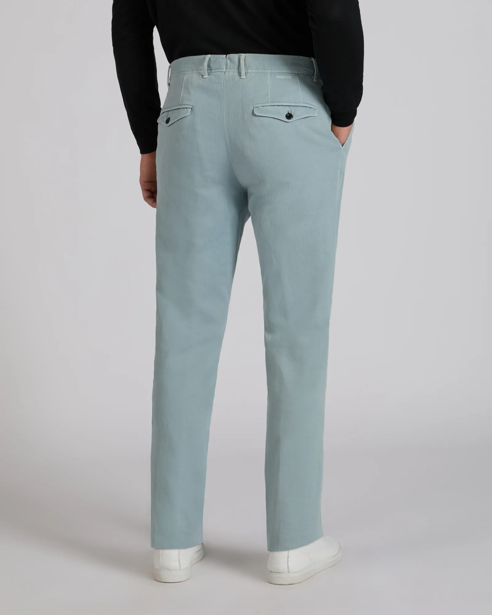 Tapered fit cotton trousers - Image 3