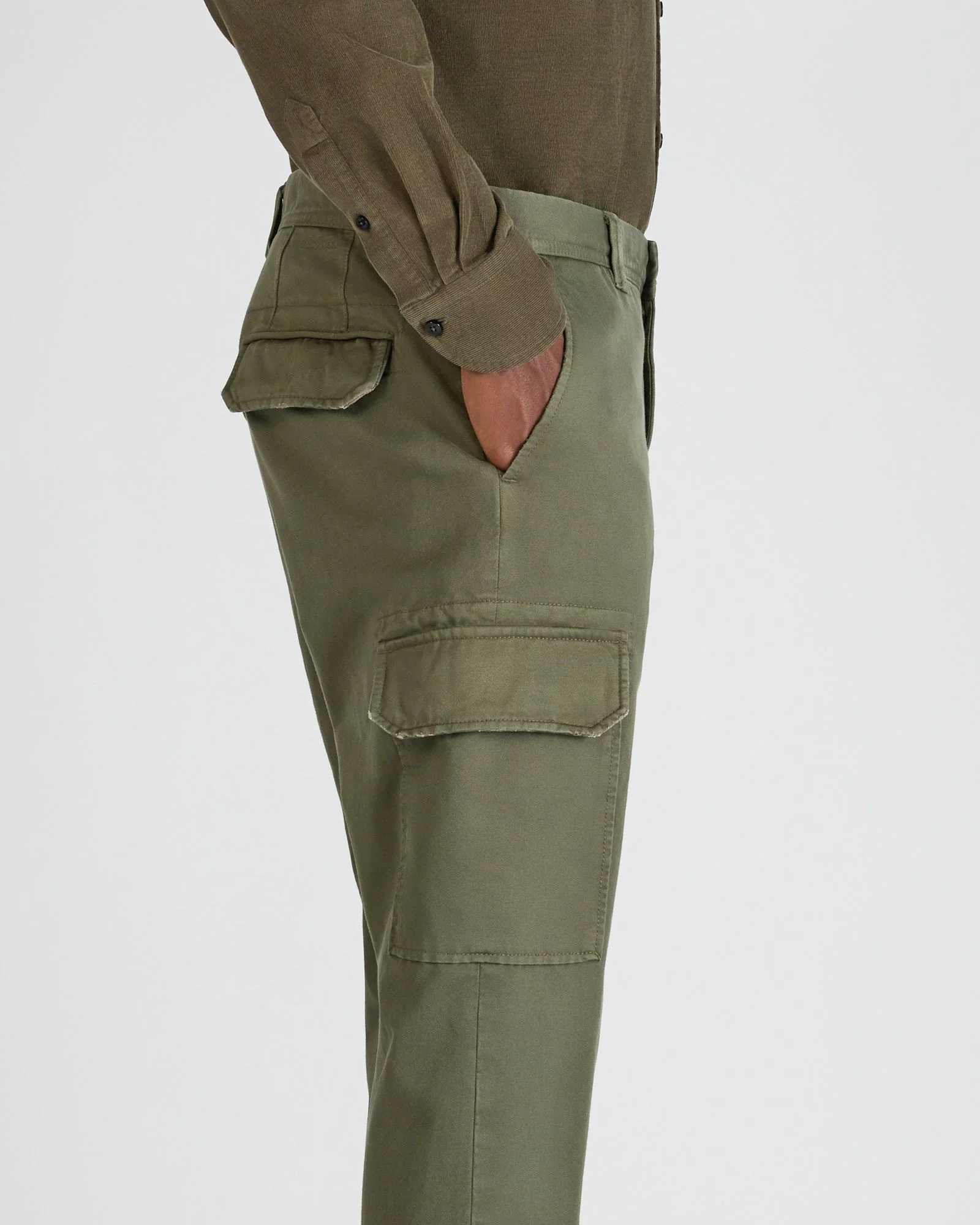 Tapered fit cotton cargo trousers - Image 4