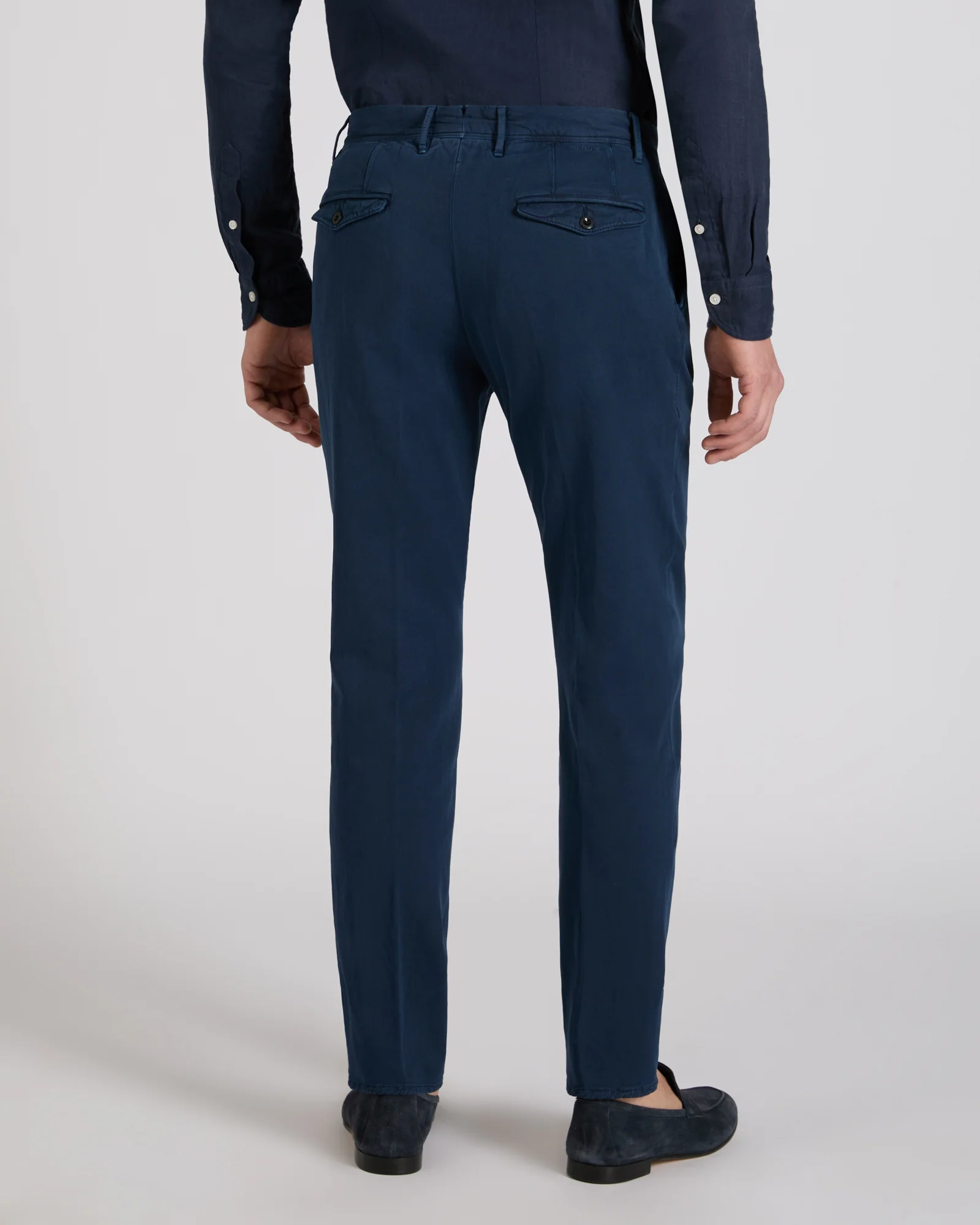 Tapered fit cotton trousers - Image 3