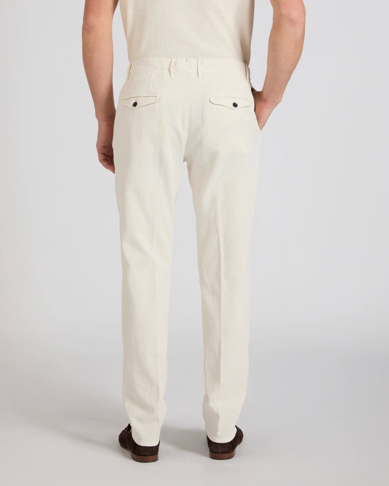 Tapered fit cotton trousers - Image 3