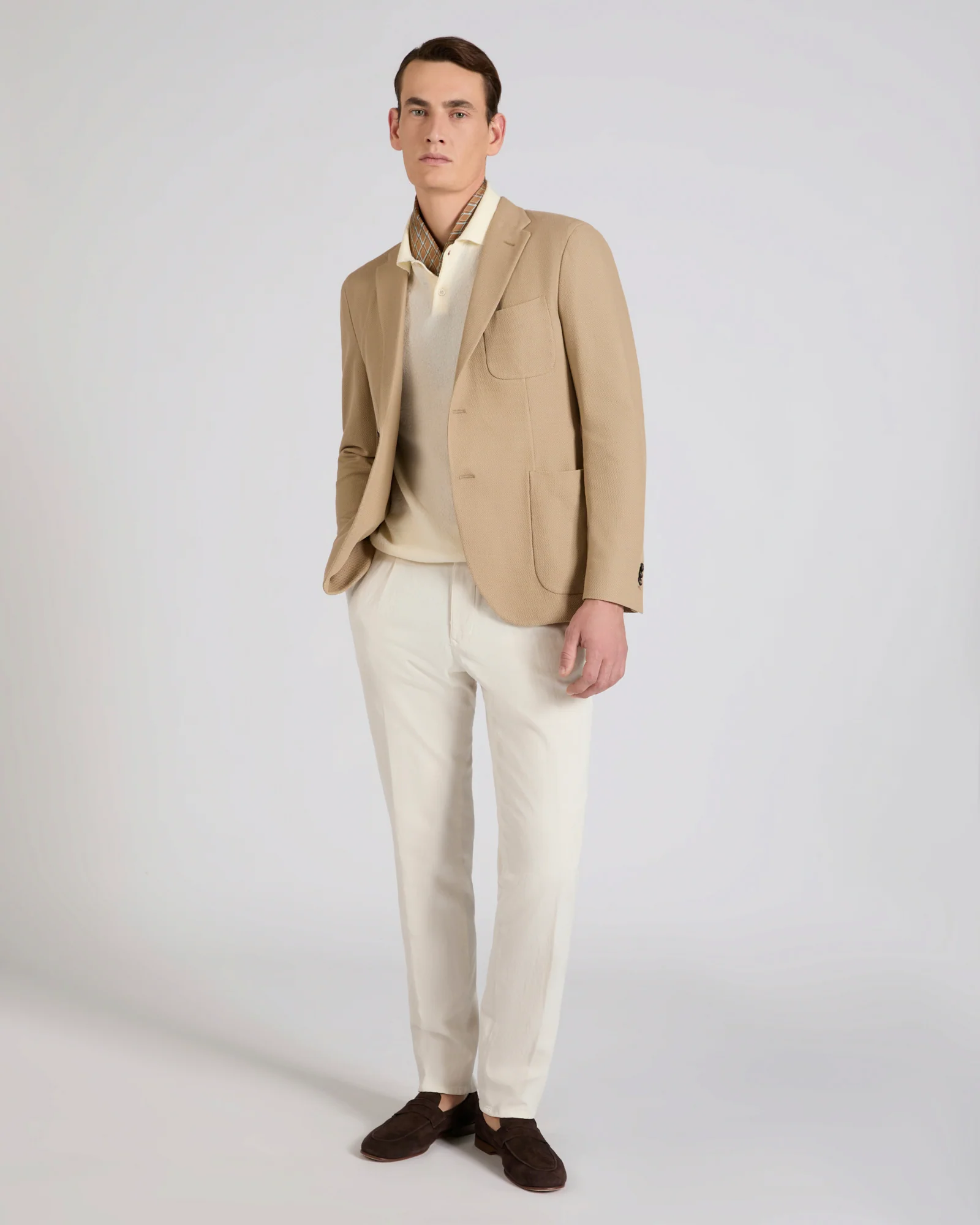 Tapered fit cotton trousers - Image 5