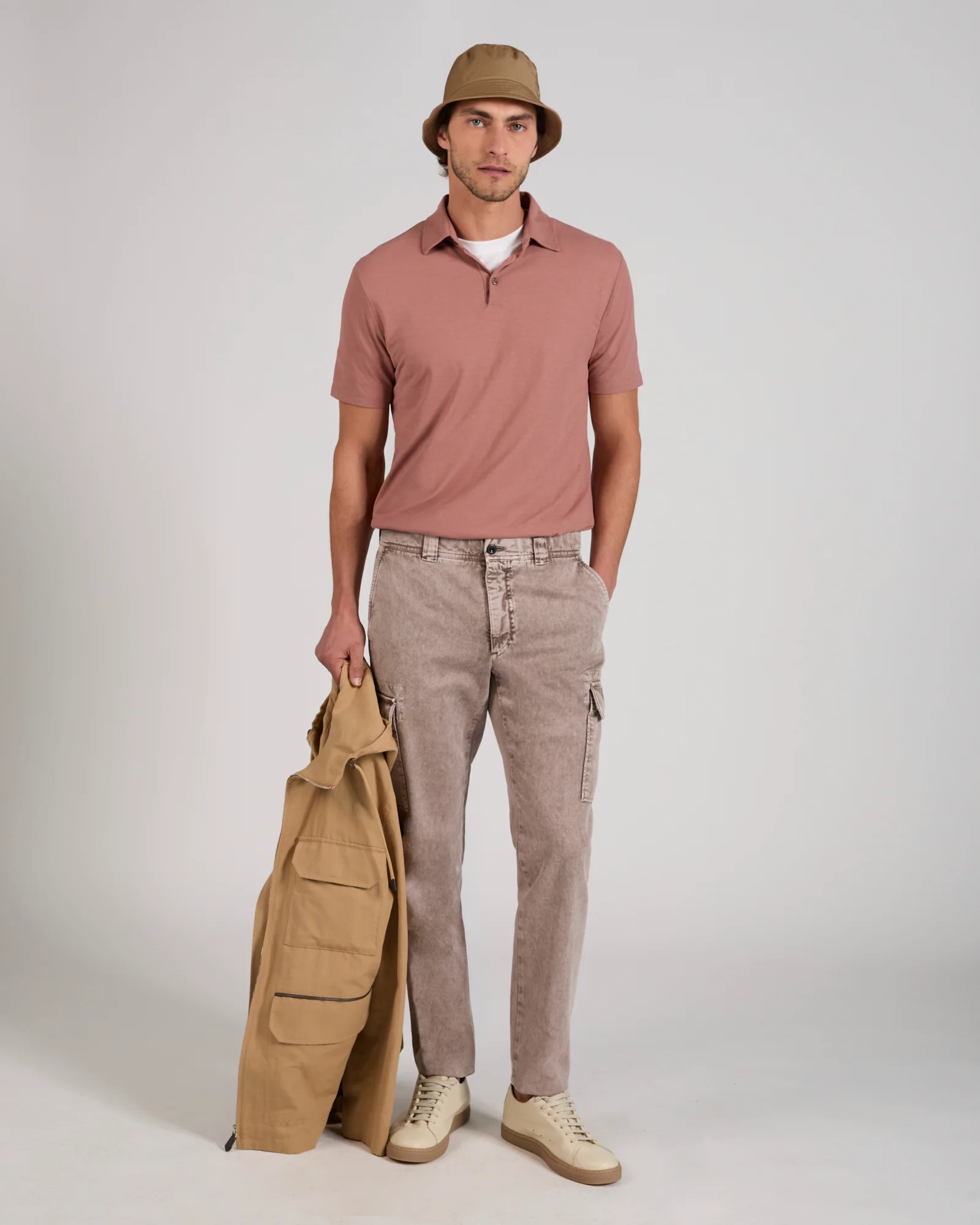 Tapered fit organic cotton cargo trousers - Image 5