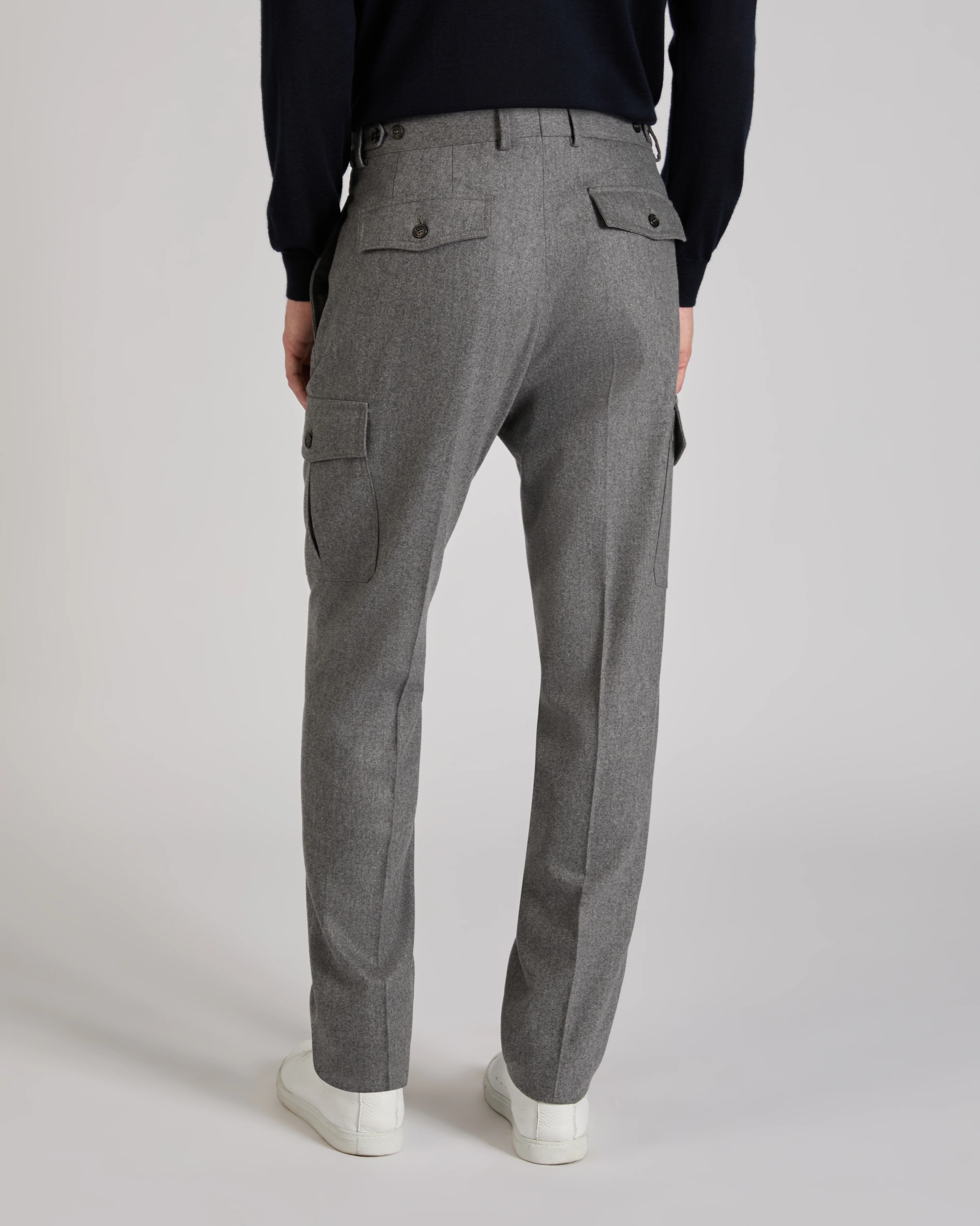 Tapered-fit wool blend trousers - Image 3