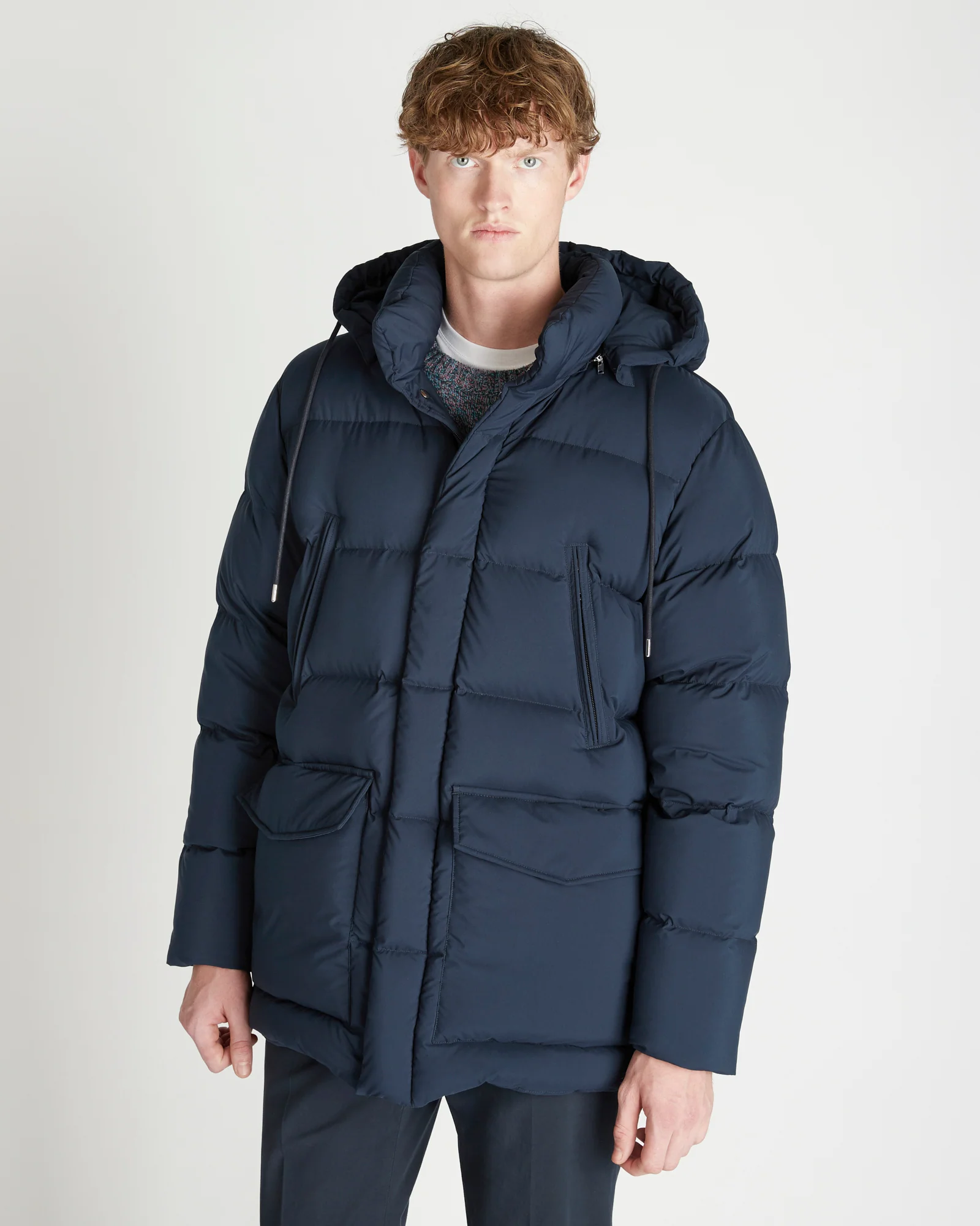Technical fabric padded long down jacket - Image 2