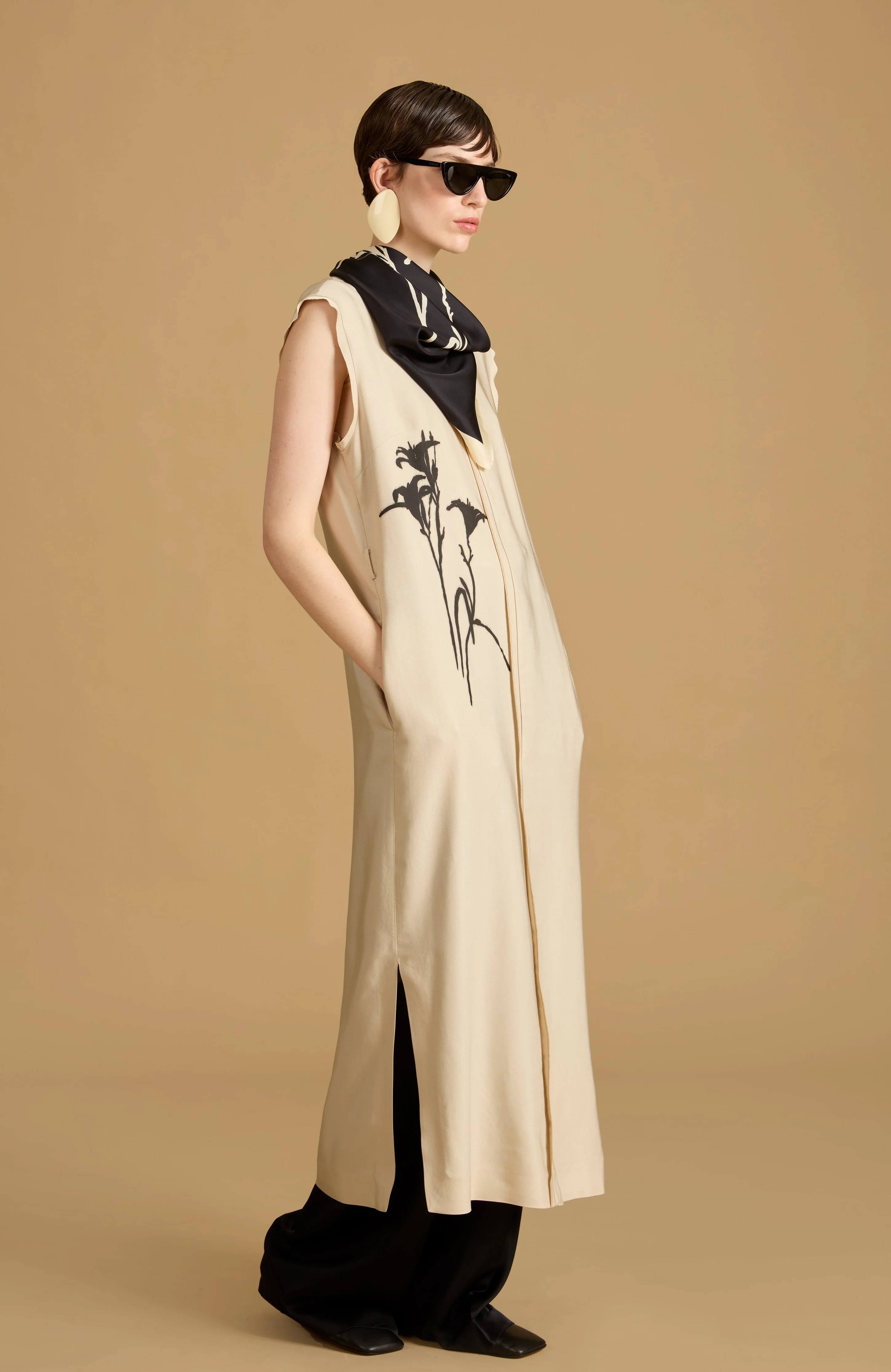 Tunic dress in viscose twill - Image 2
