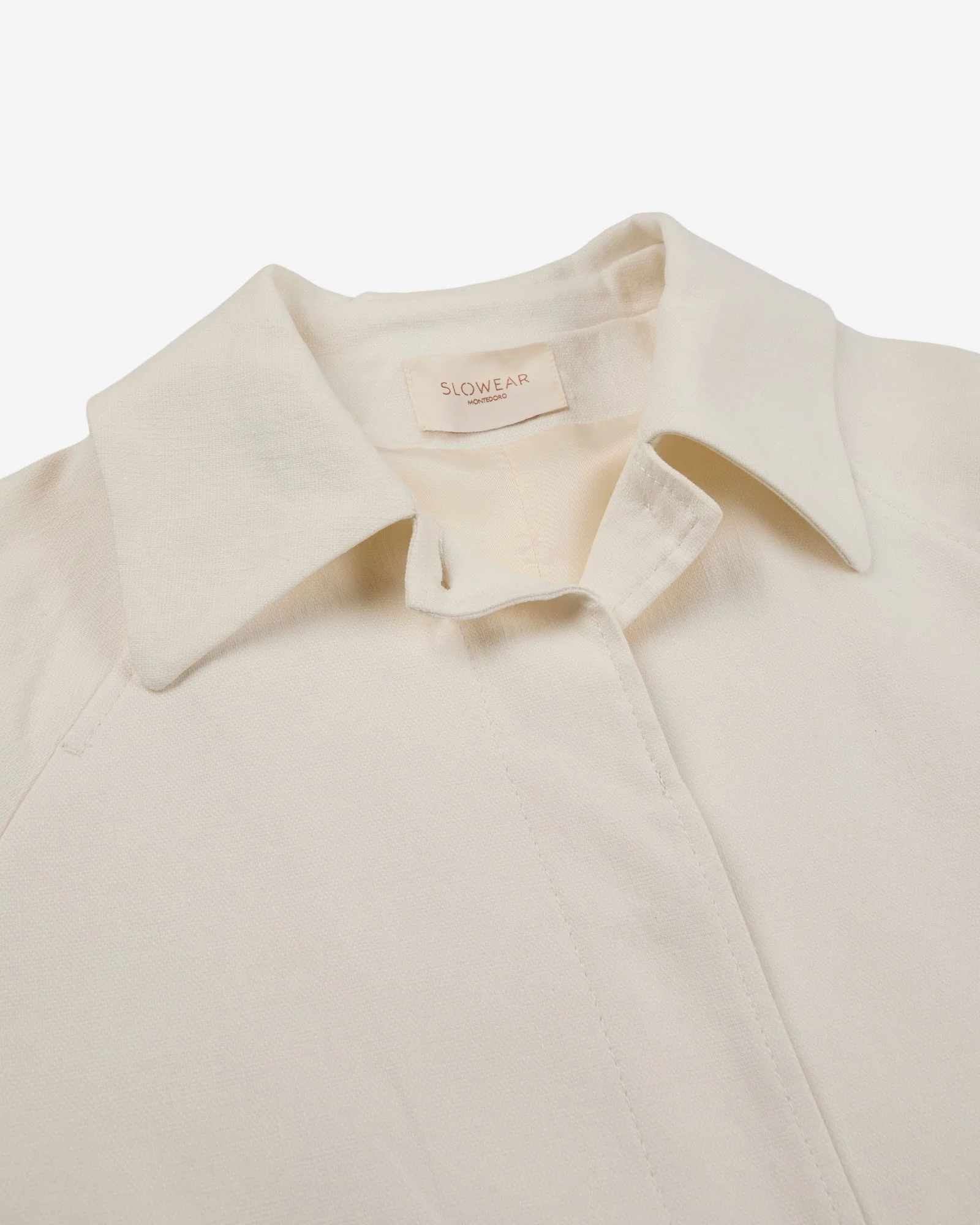 Wide fit caban jacket in cotton and linen panama - Image 6