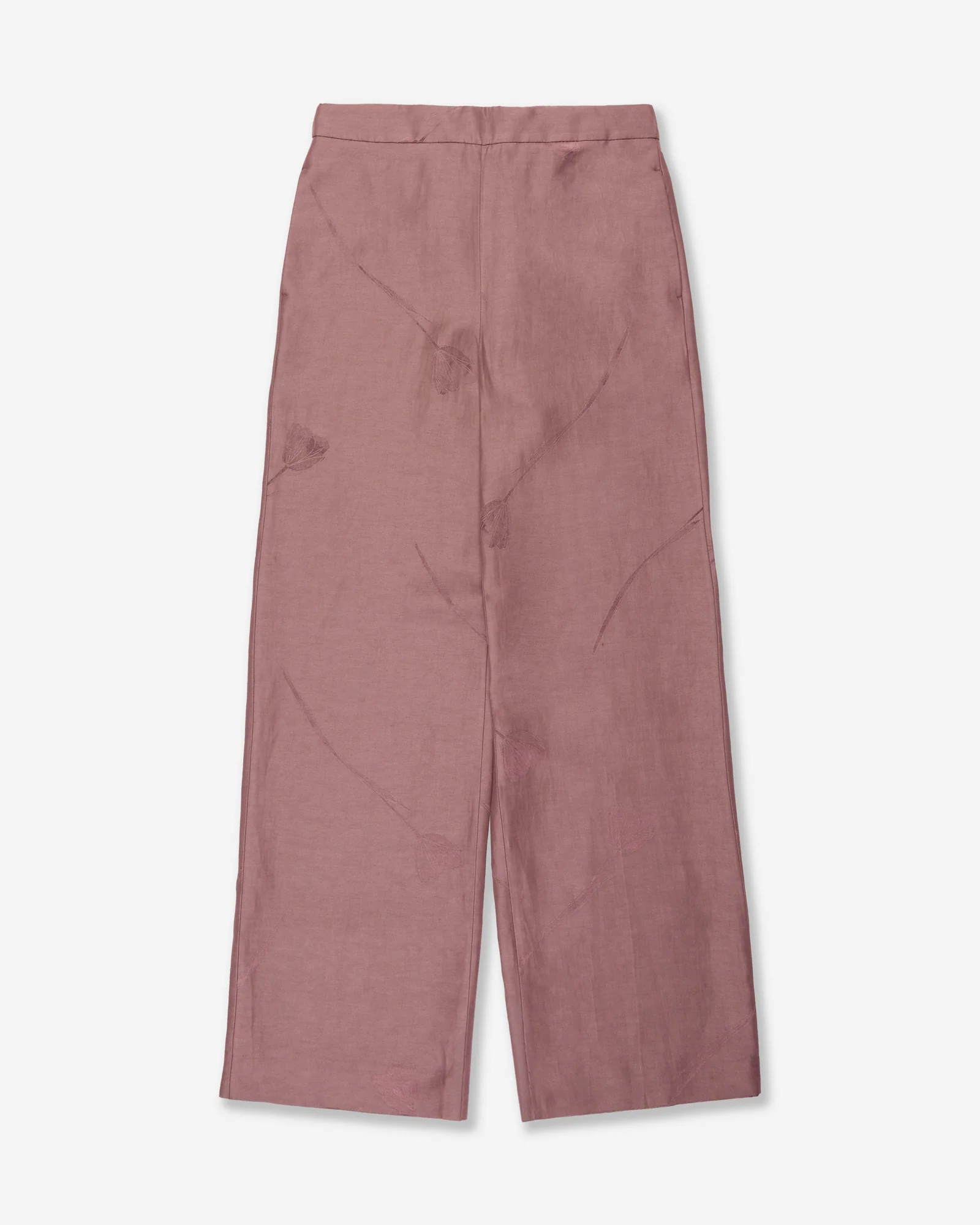 Wide-fit trousers in viscose, linen and cotton