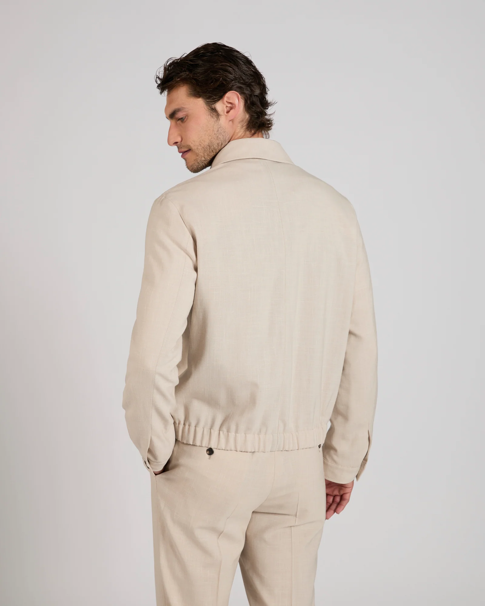 Wool, linen and silk blouson jacket - Image 3